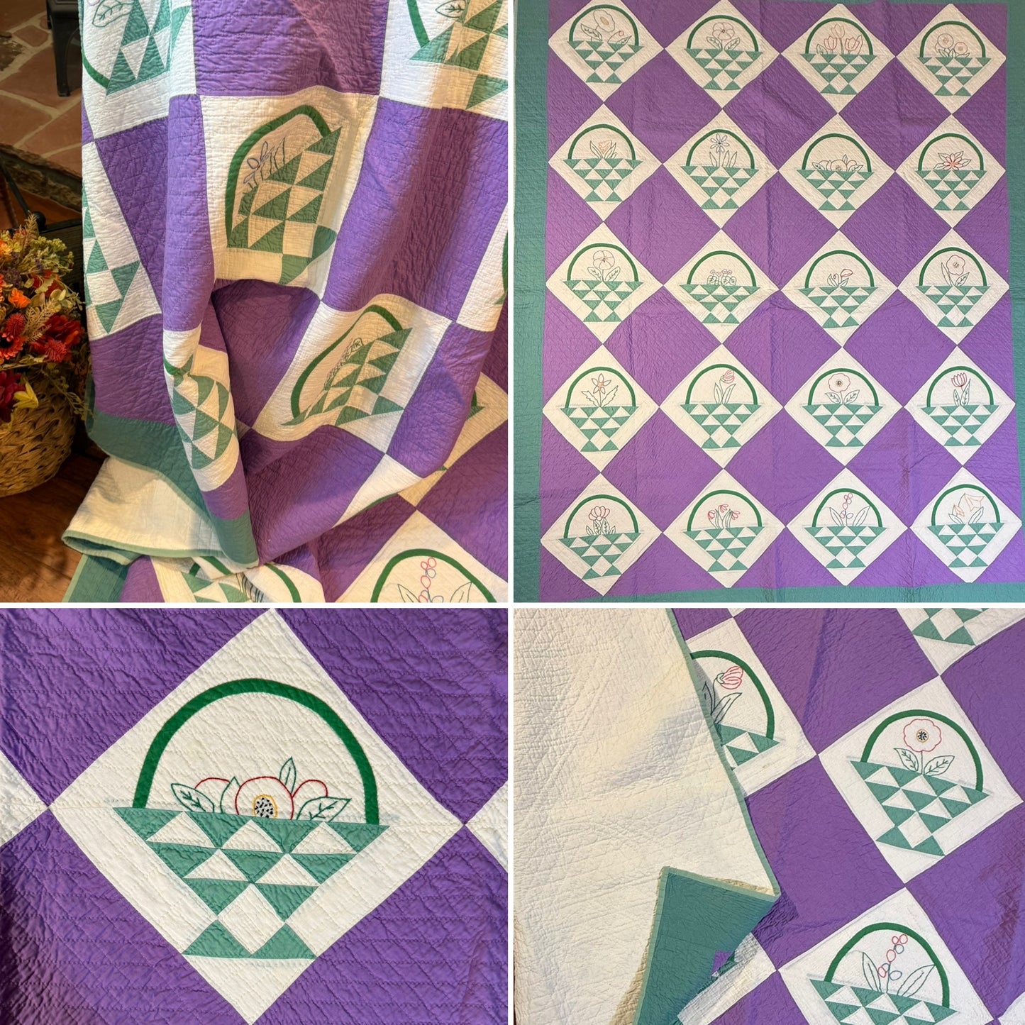 Basket Of Flowers Sampler Quilt