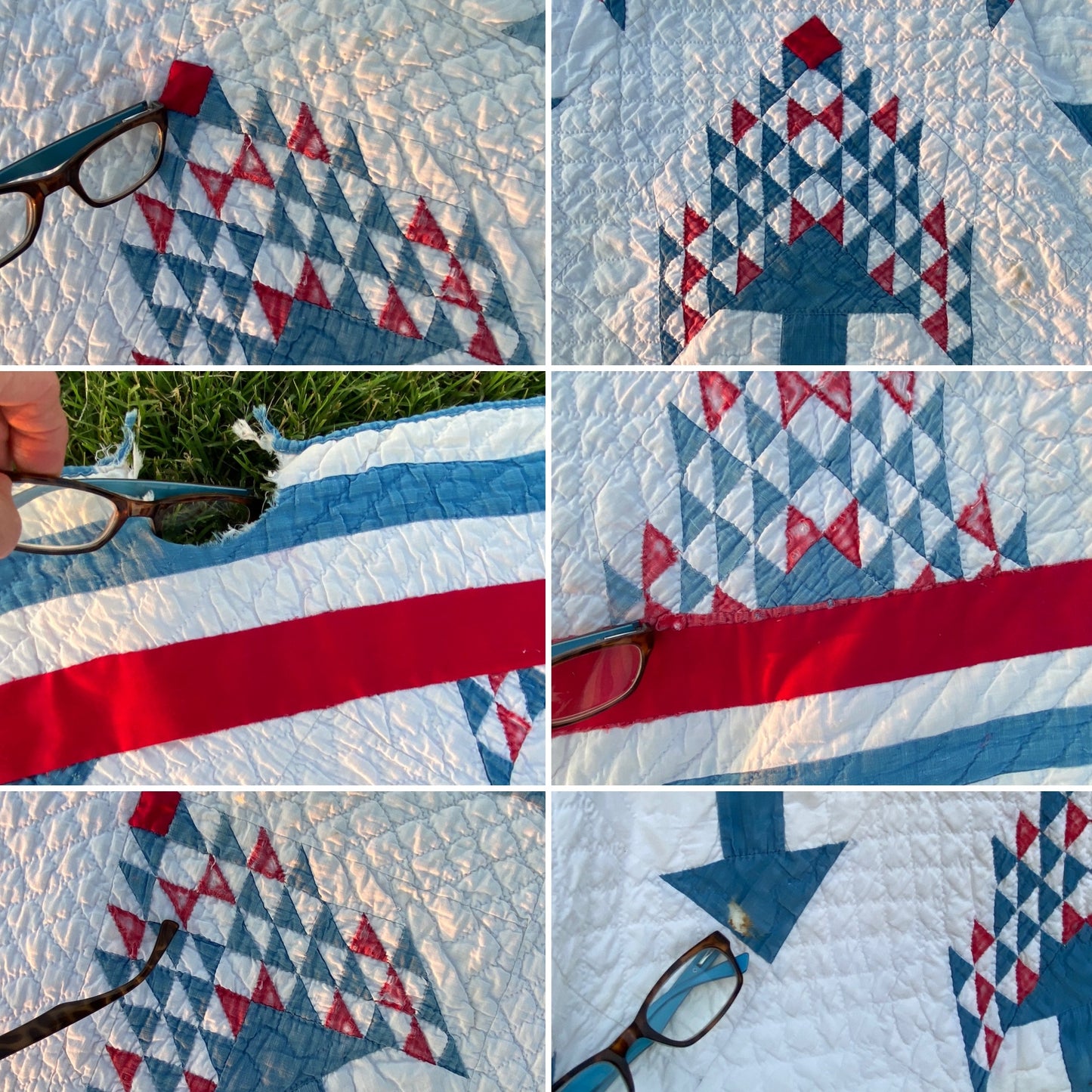 Tree of Life Quilt- Red/ White/Blue SOLD