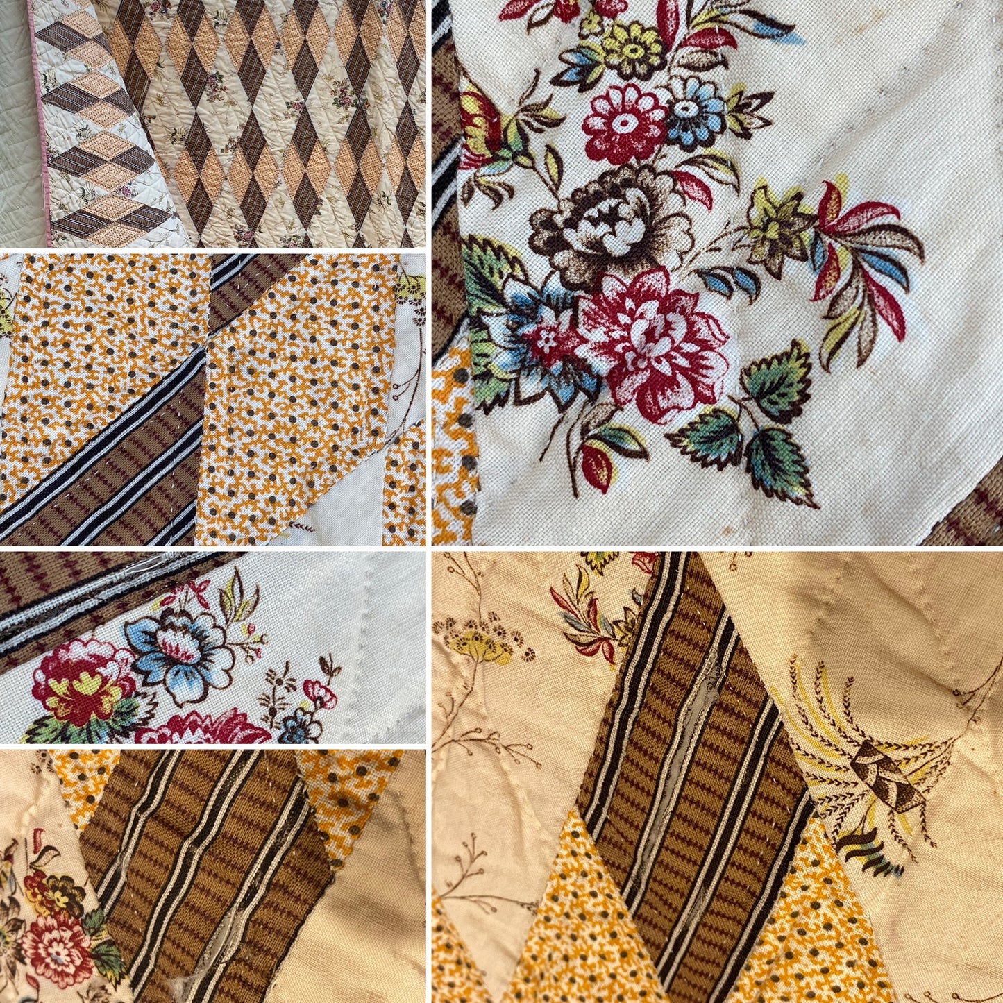 Early Diamonds Chintz Quilt