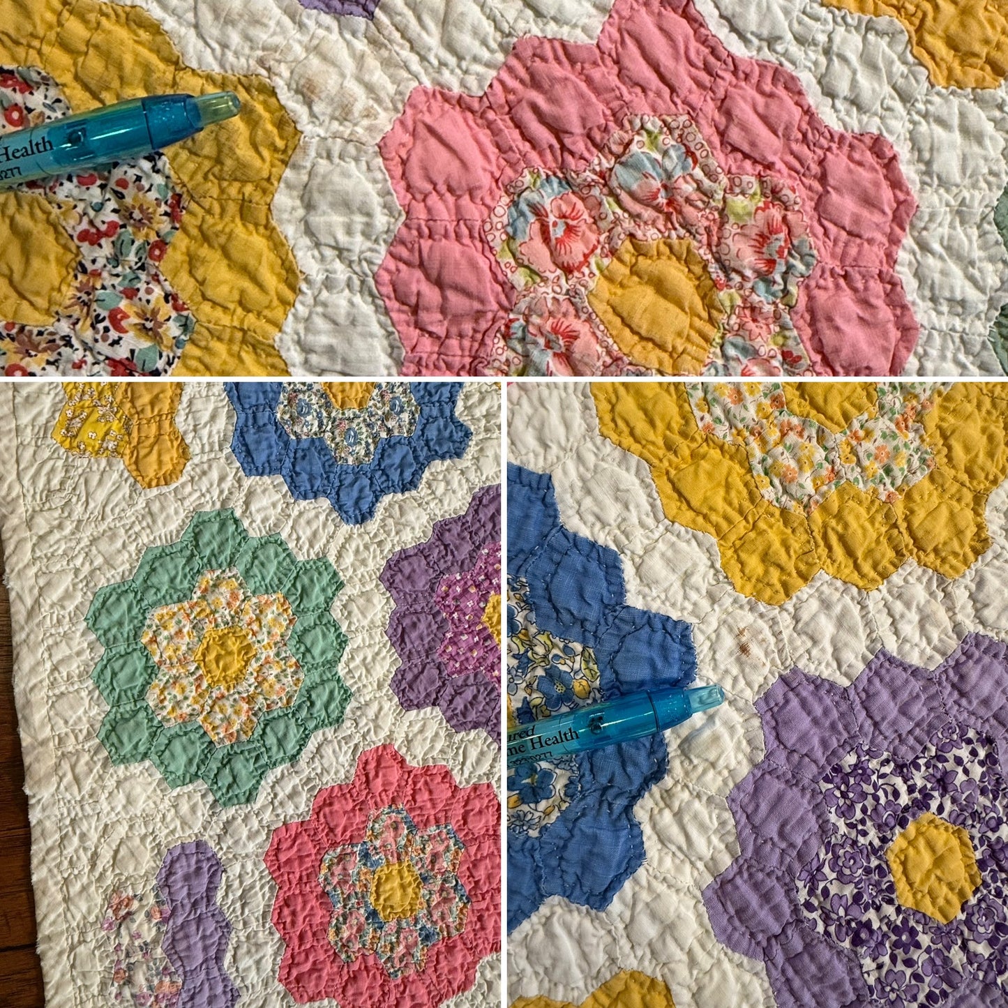 Colorful Rainbow Flower Garden Quilt
