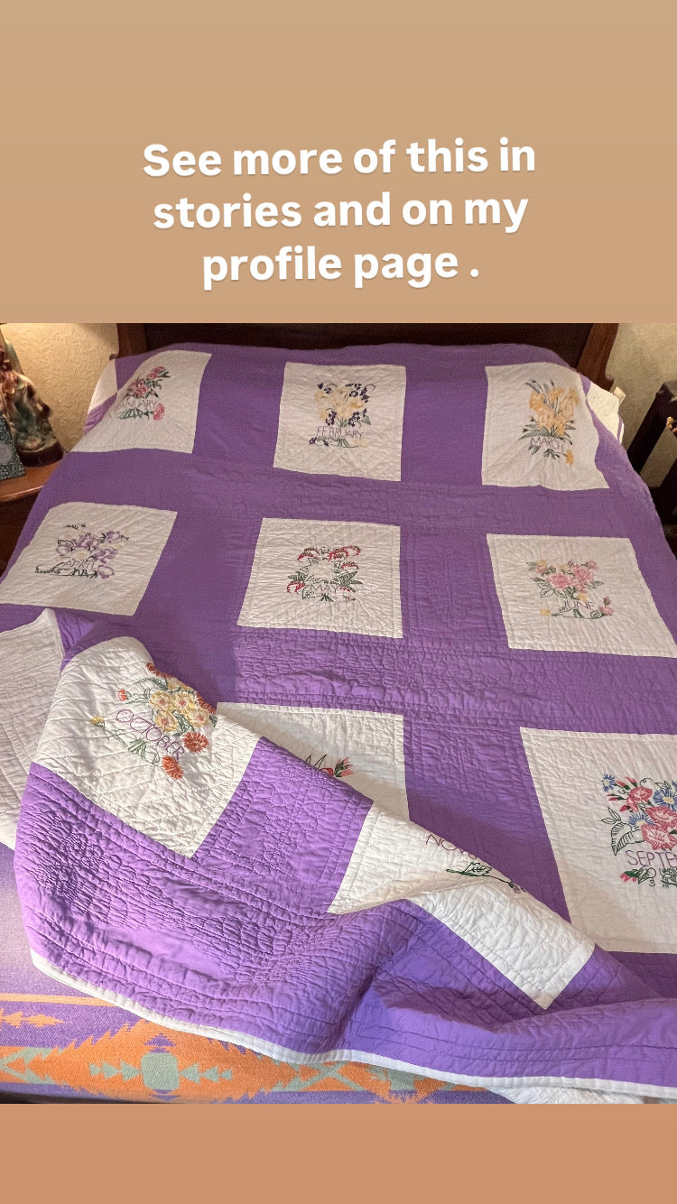 Months and Flowers of the Year Quilt