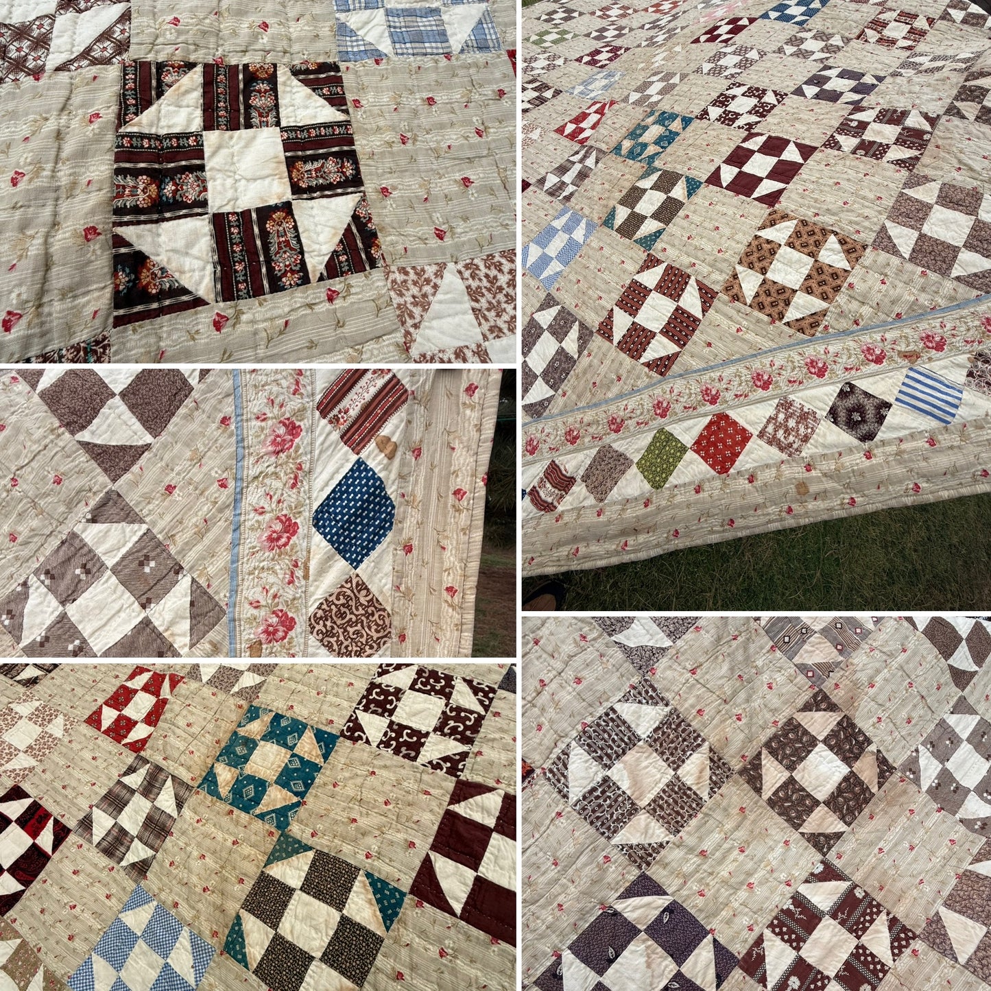 Early Shoofly Quilt with Blocks Border