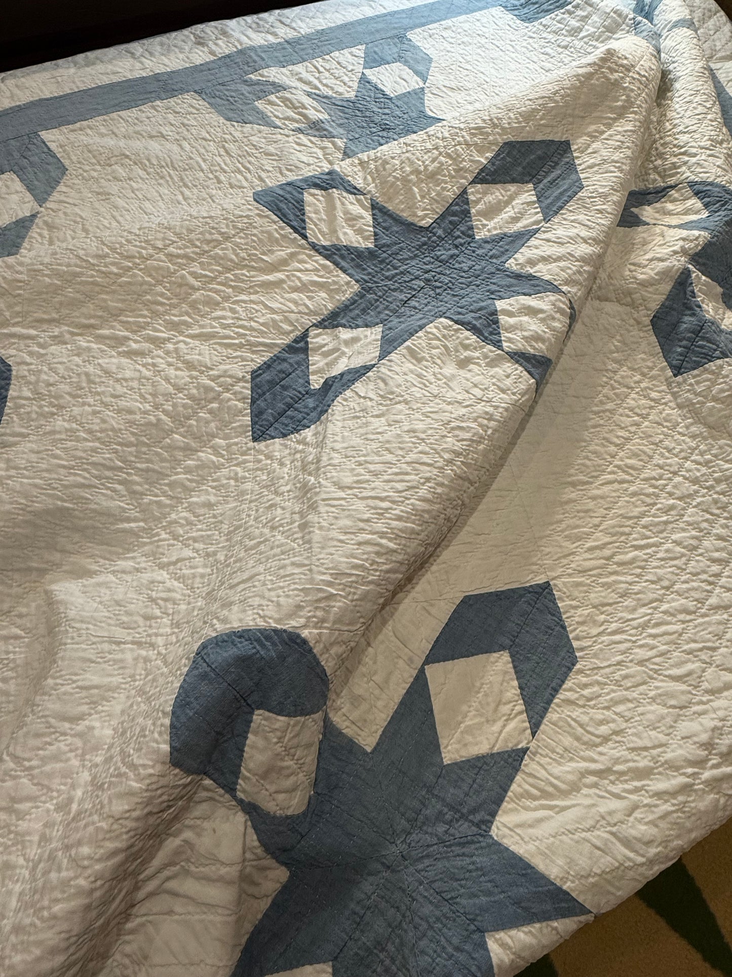 Blue and White Ohio Shooting Stars Quilt