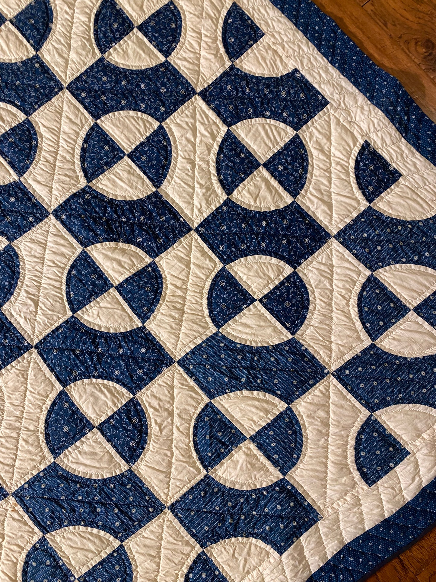 Steeplechase Blue and White Quilt