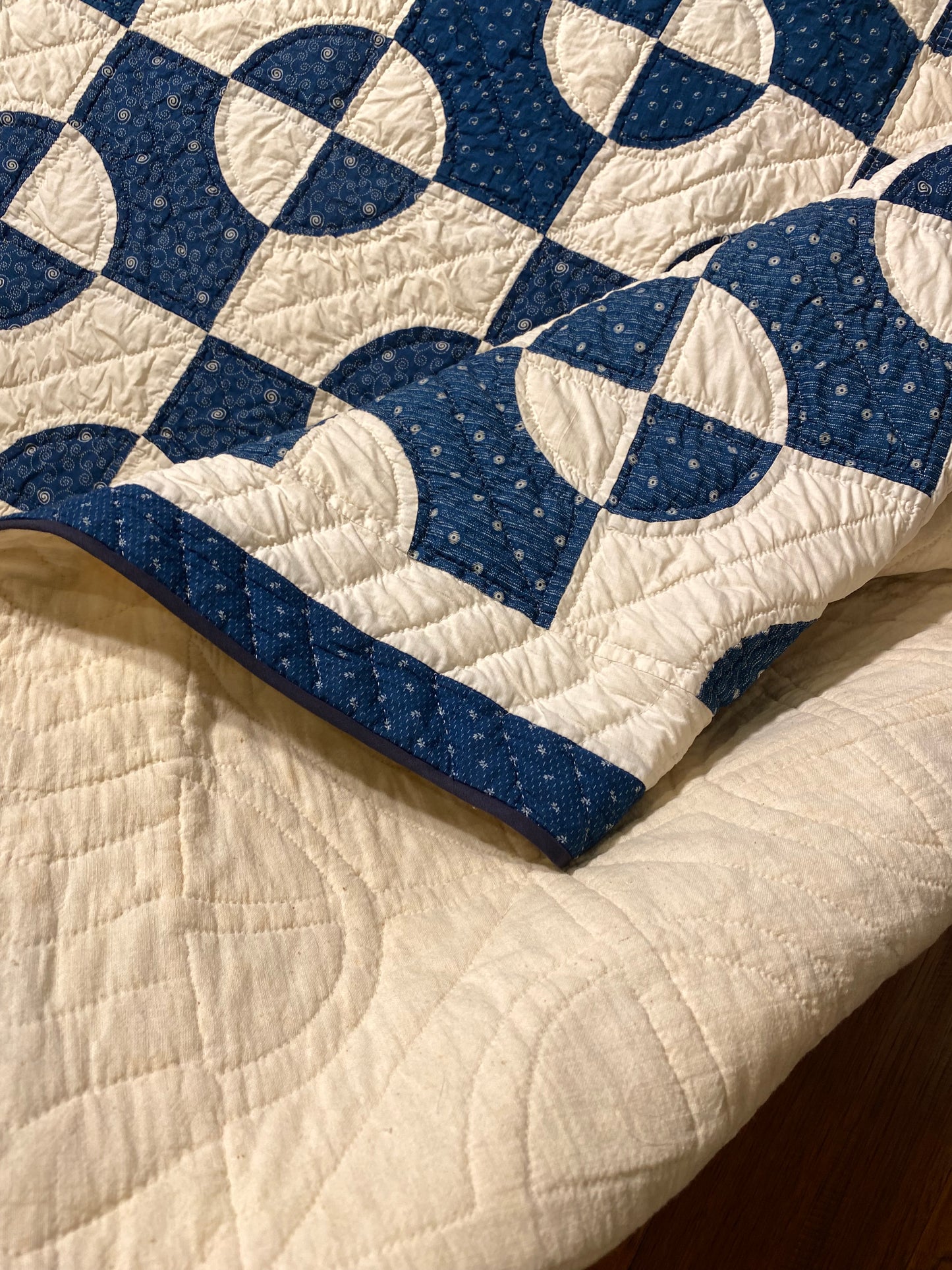 Steeplechase Blue and White Quilt