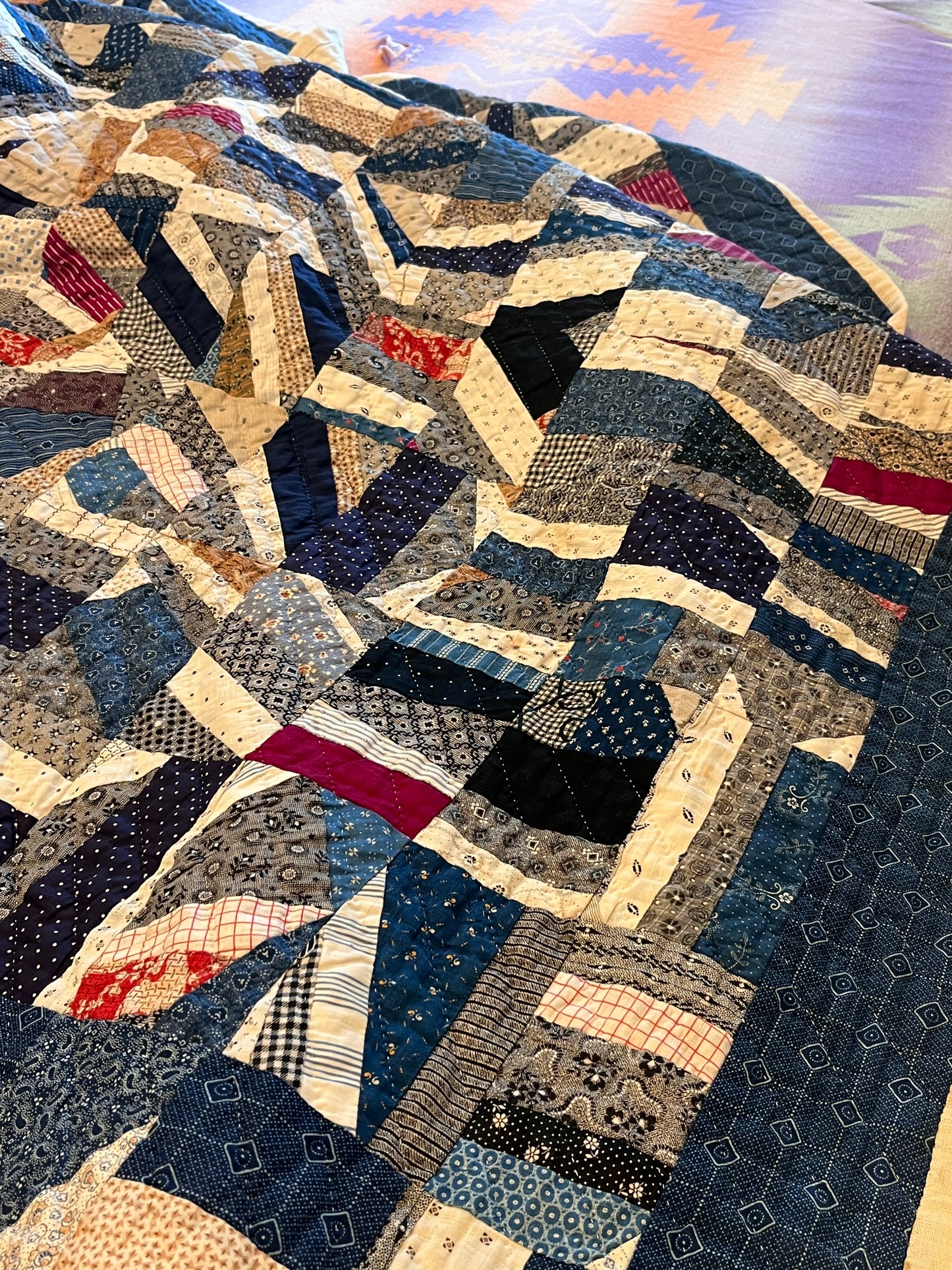 Scrappy Abstract Confetti Cotton Crazy Quilt