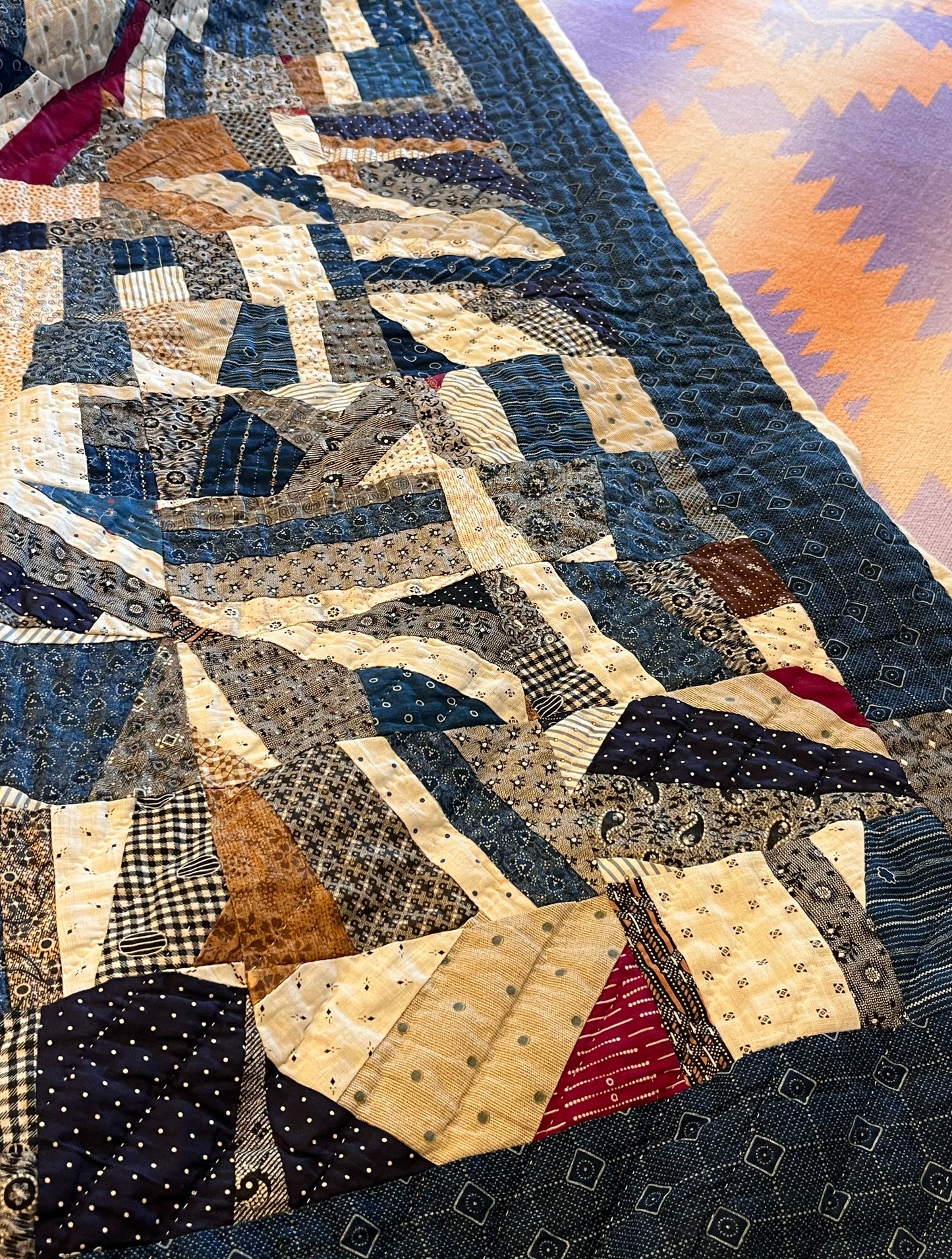 Scrappy Abstract Confetti Cotton Crazy Quilt