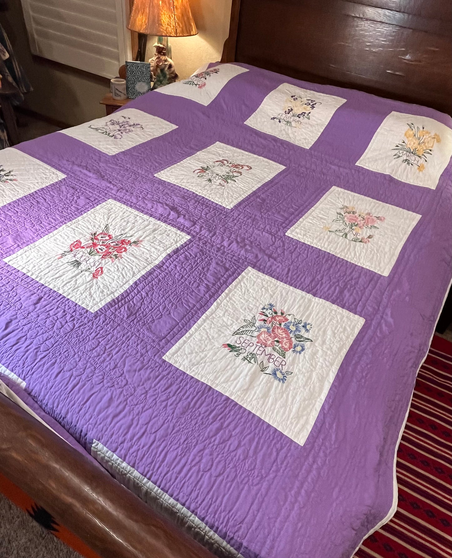Months and Flowers of the Year Quilt