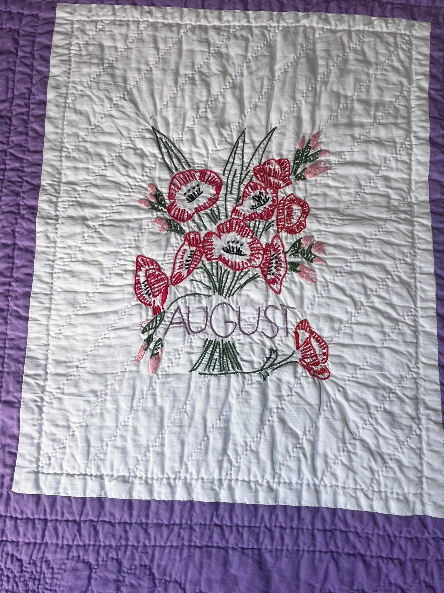 Months and Flowers of the Year Quilt