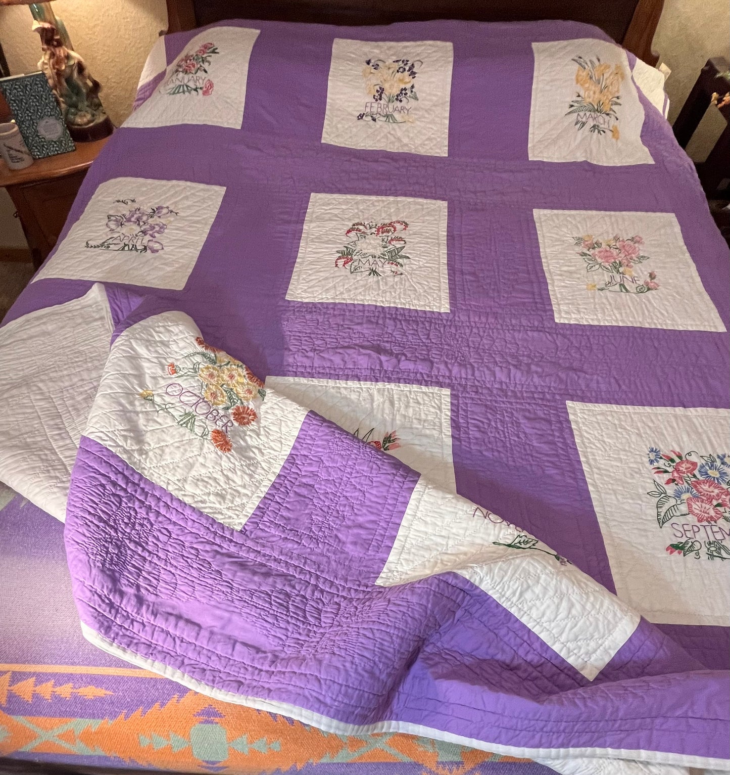 Months and Flowers of the Year Quilt