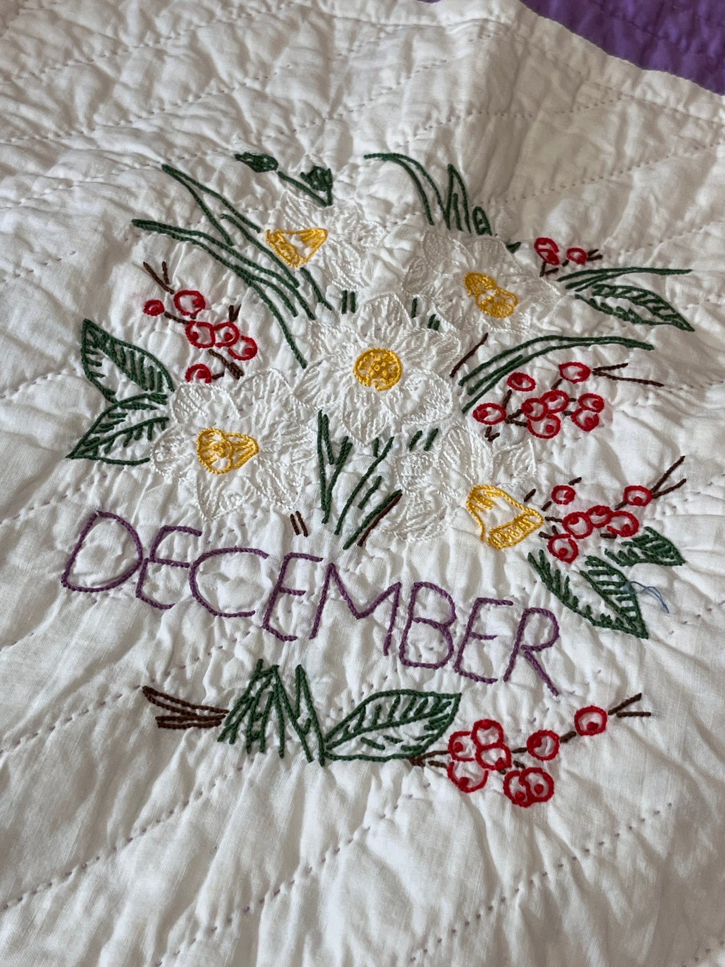 Months and Flowers of the Year Quilt