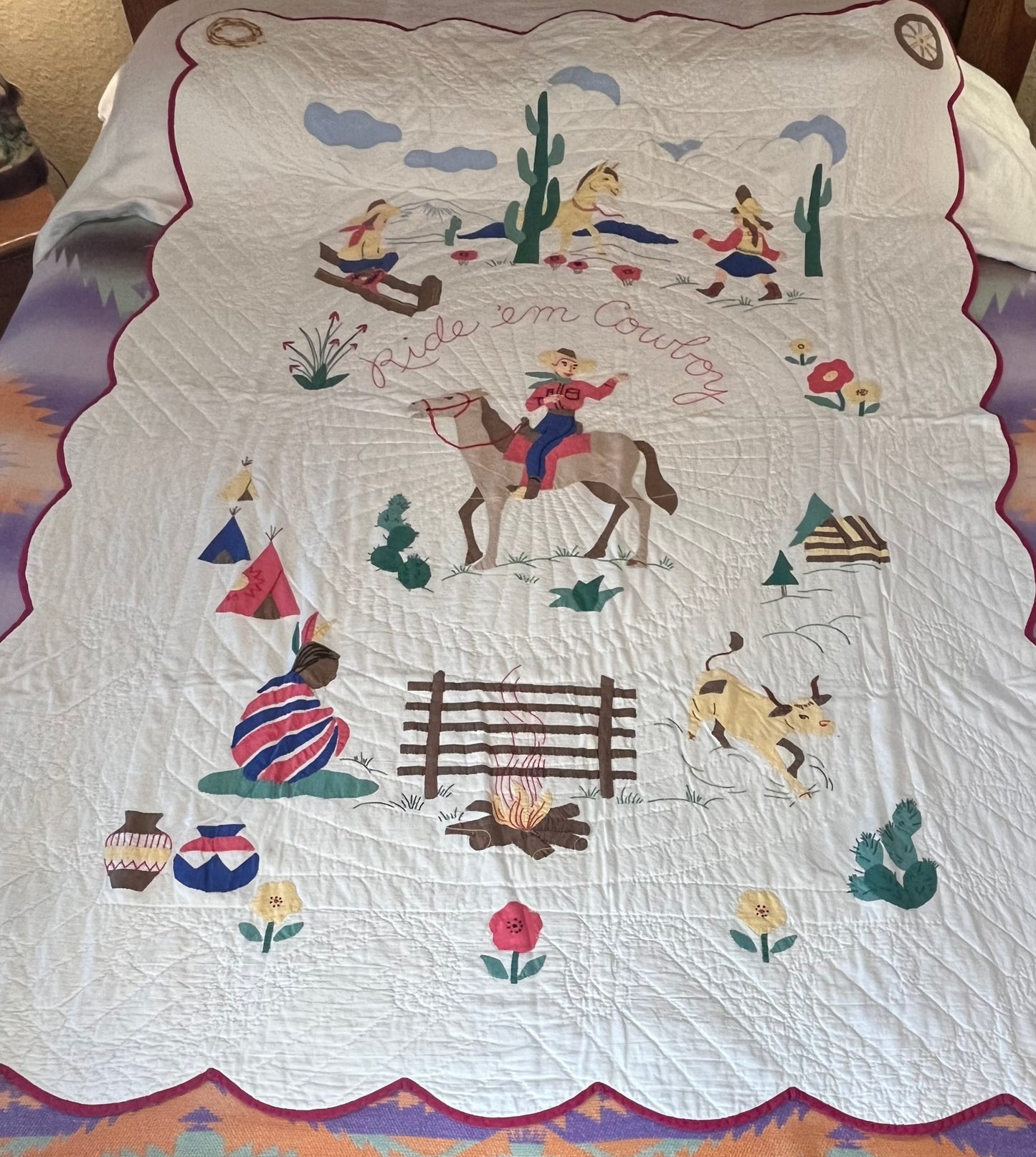 Ride ‘em Cowboy 1950’s Western Quilt