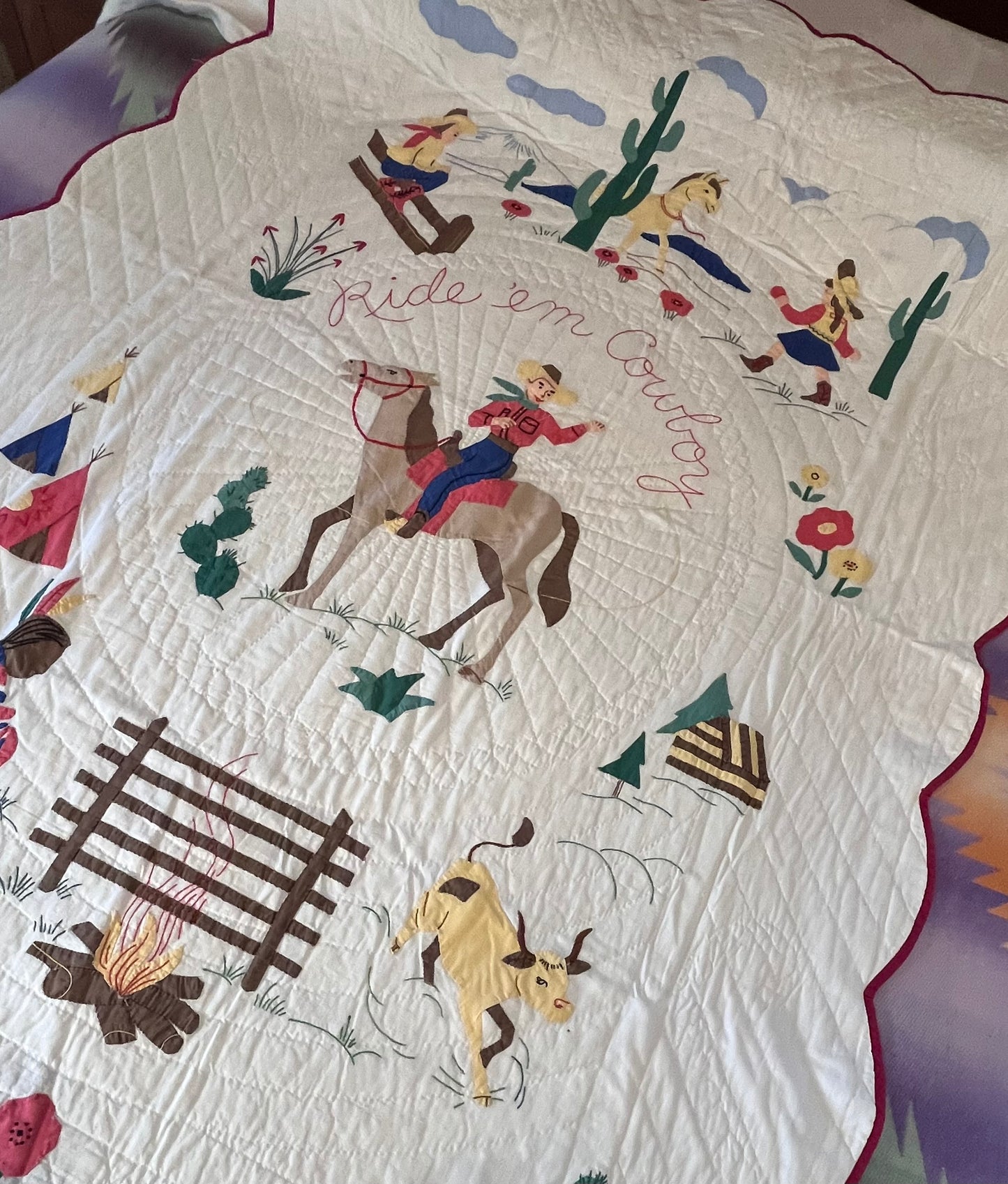 Ride ‘em Cowboy 1950’s Western Quilt