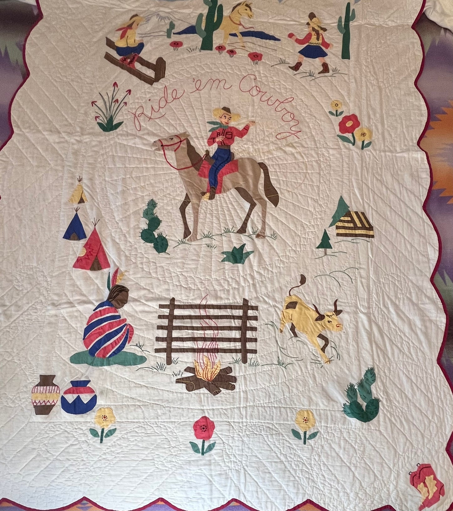 Ride ‘em Cowboy 1950’s Western Quilt