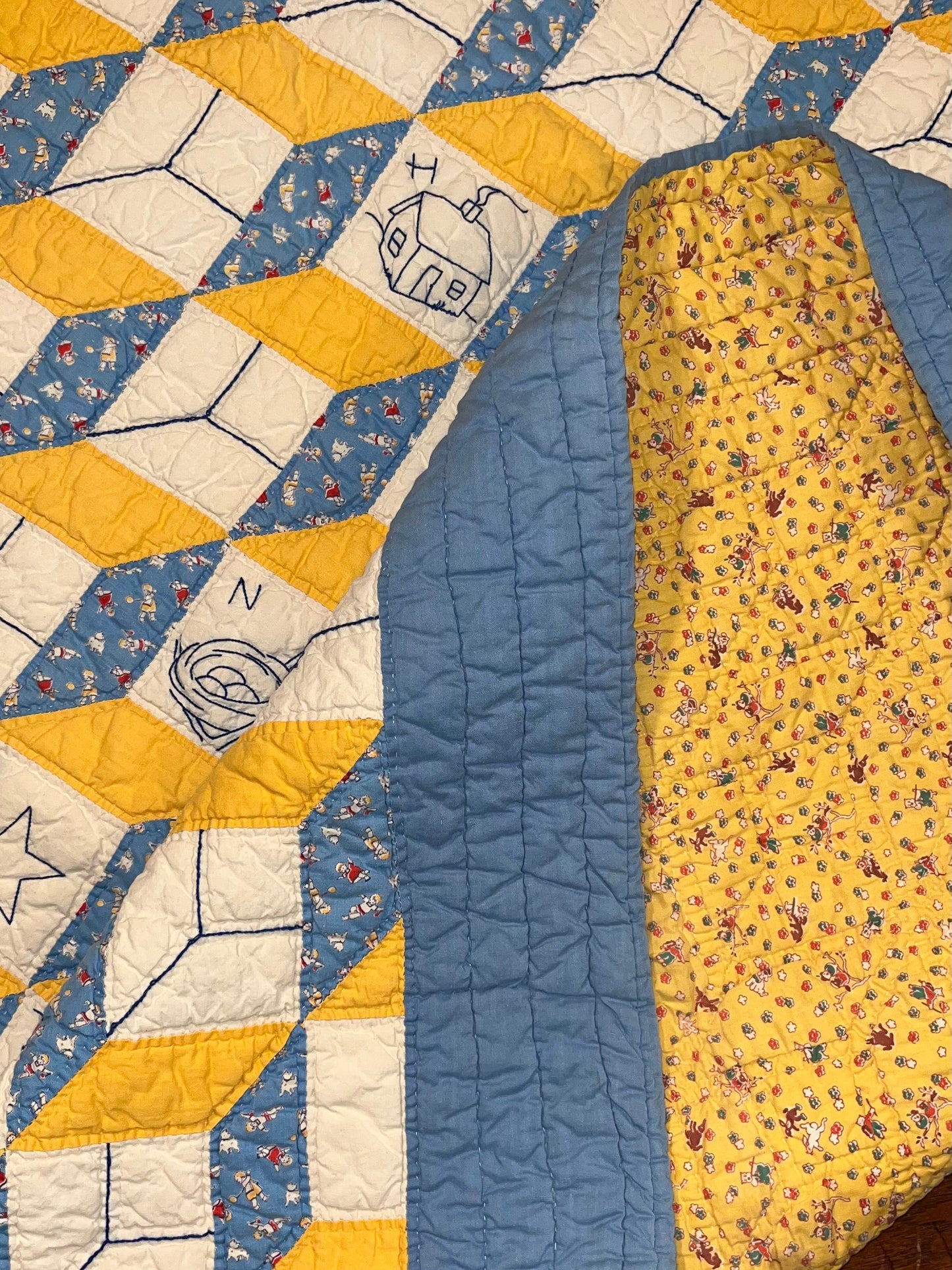 Tumbling Blocks Alphabet Quilt