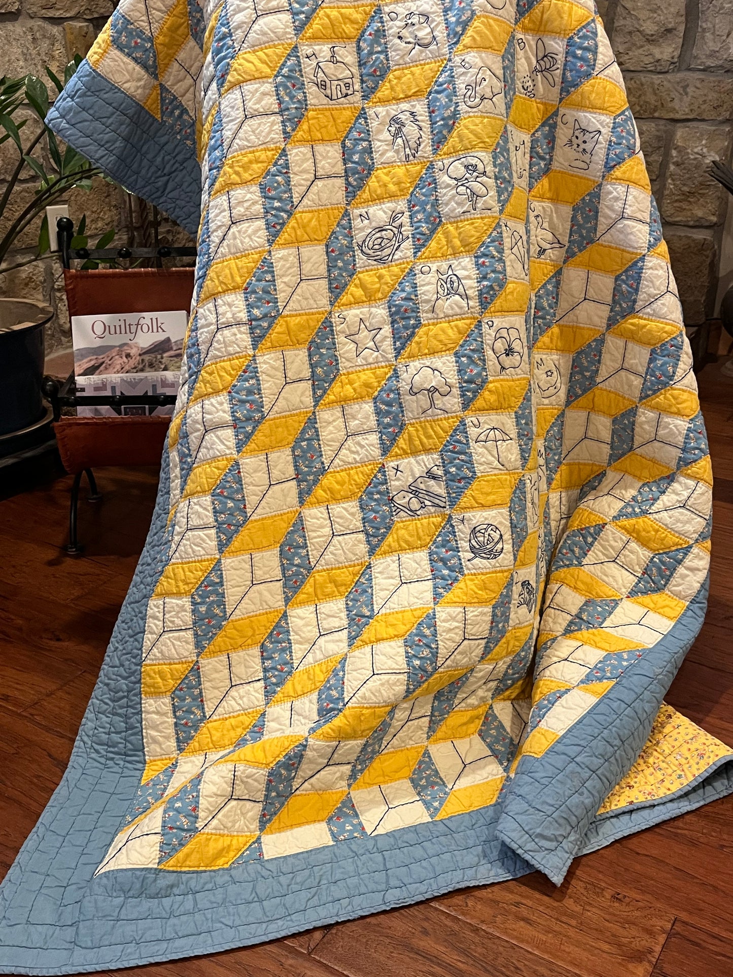 Tumbling Blocks Alphabet Quilt