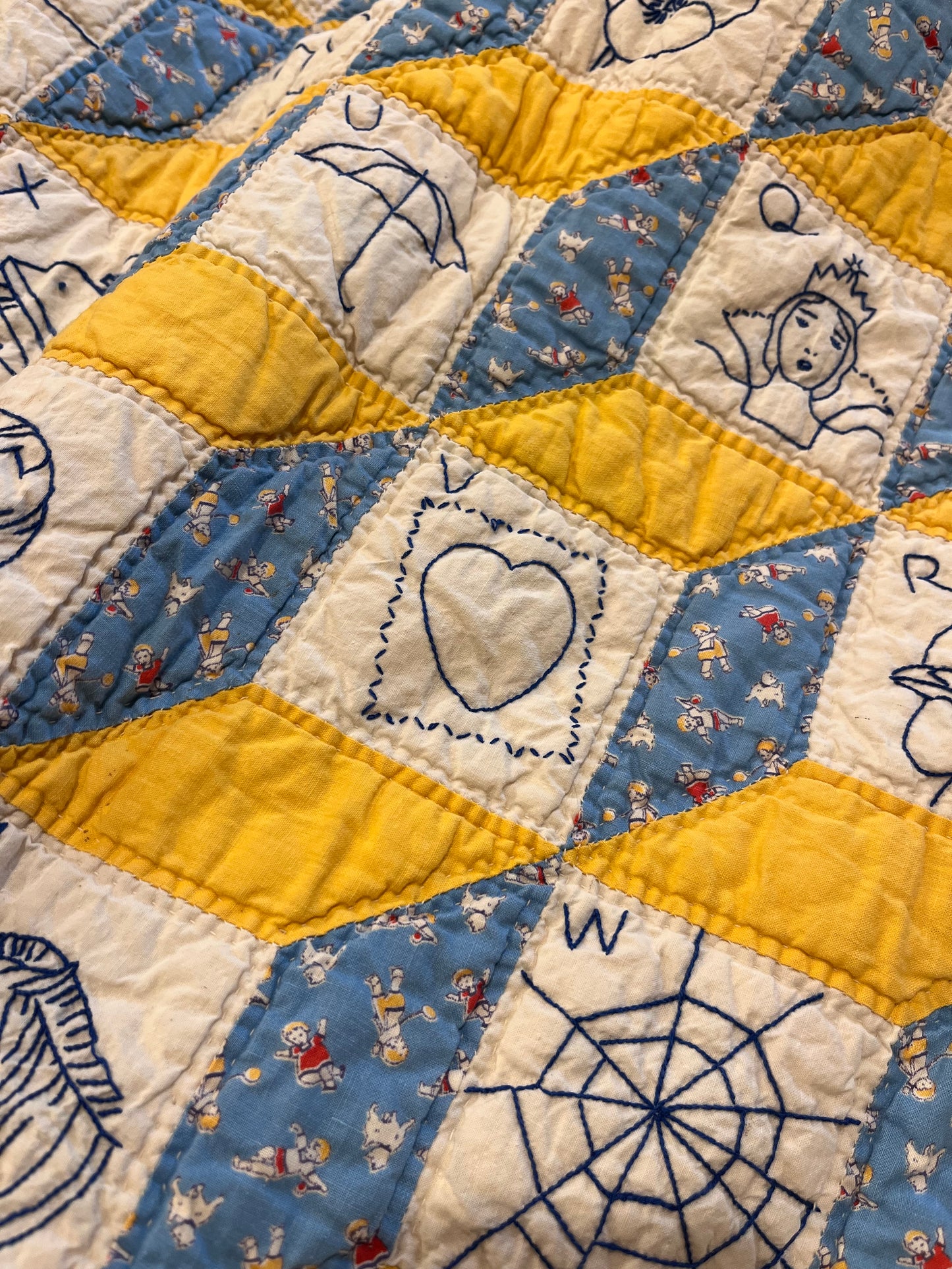 Tumbling Blocks Alphabet Quilt