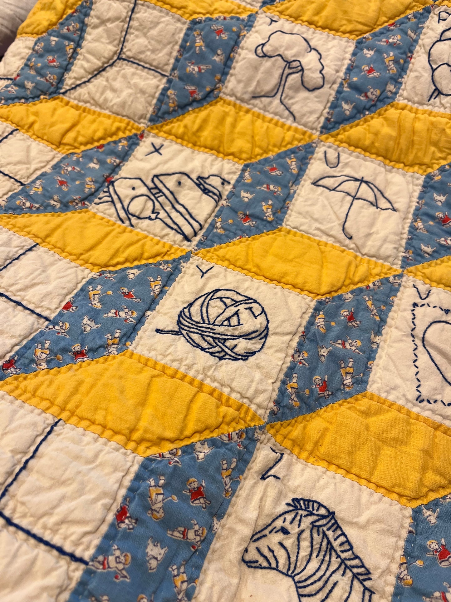 Tumbling Blocks Alphabet Quilt