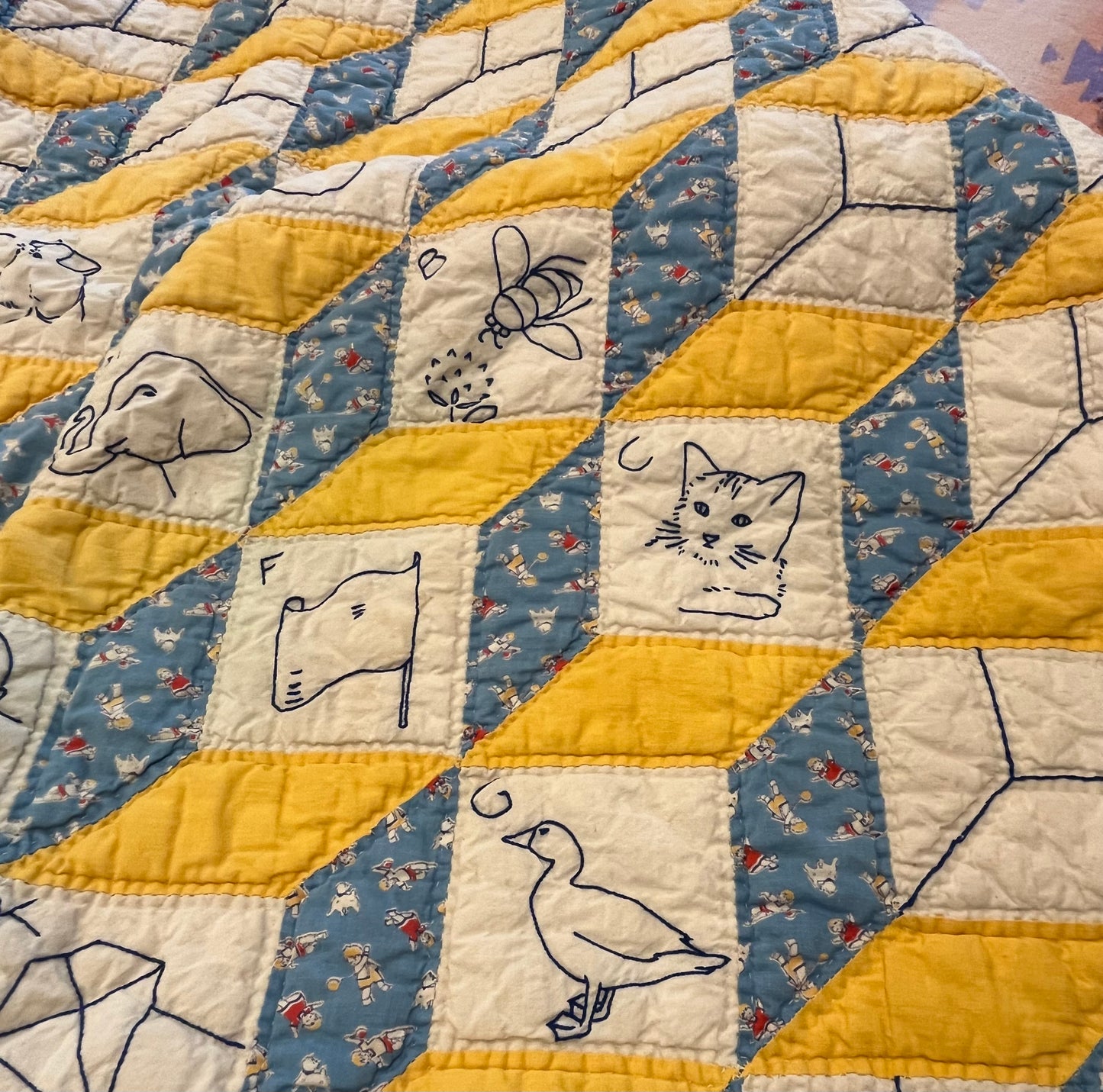 Tumbling Blocks Alphabet Quilt