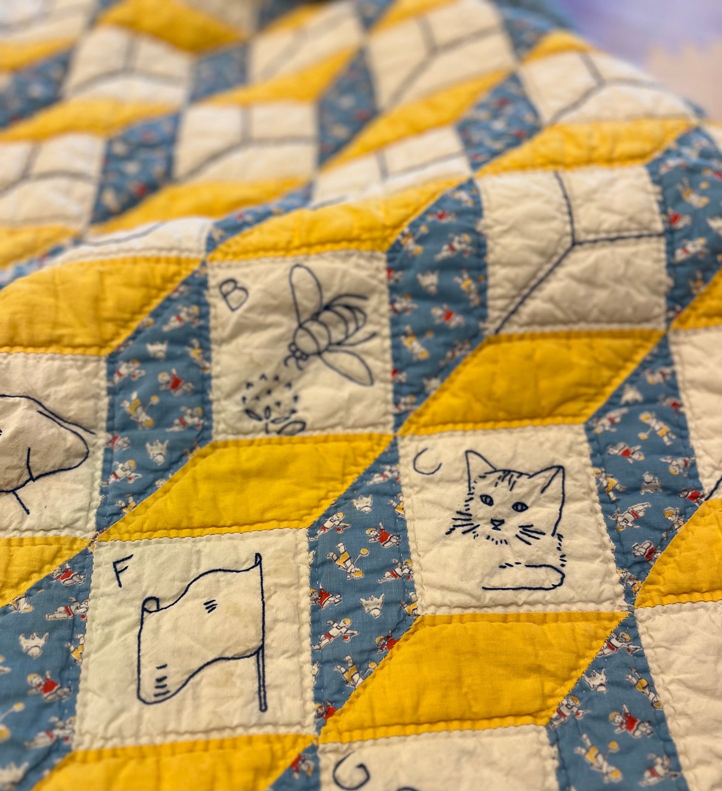 Tumbling Blocks Alphabet Quilt