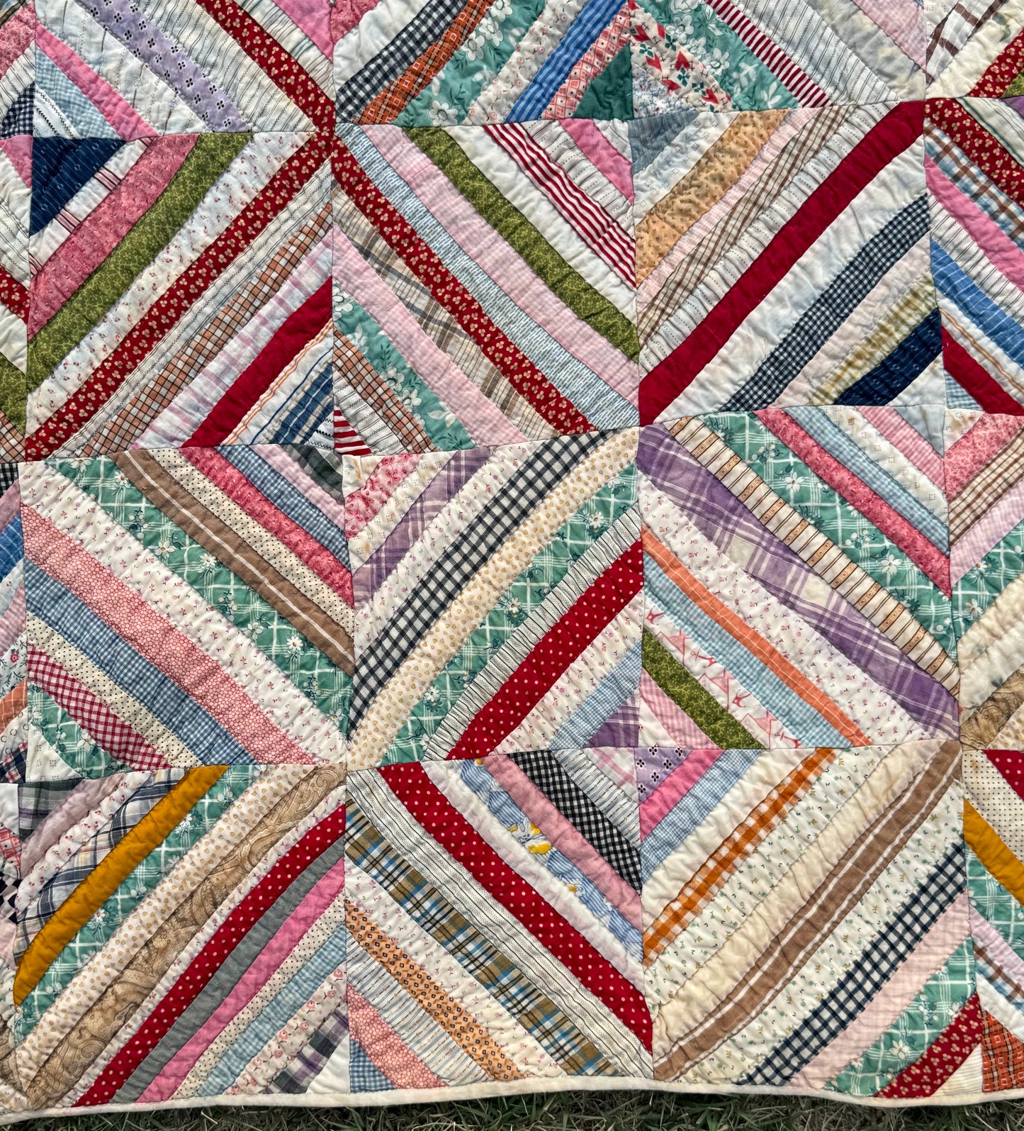 Scrappy String Square Quilt