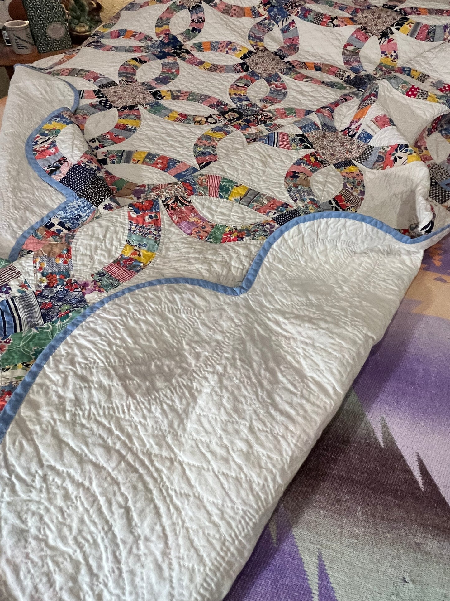 Scrappy Double Wedding Ring Quilt