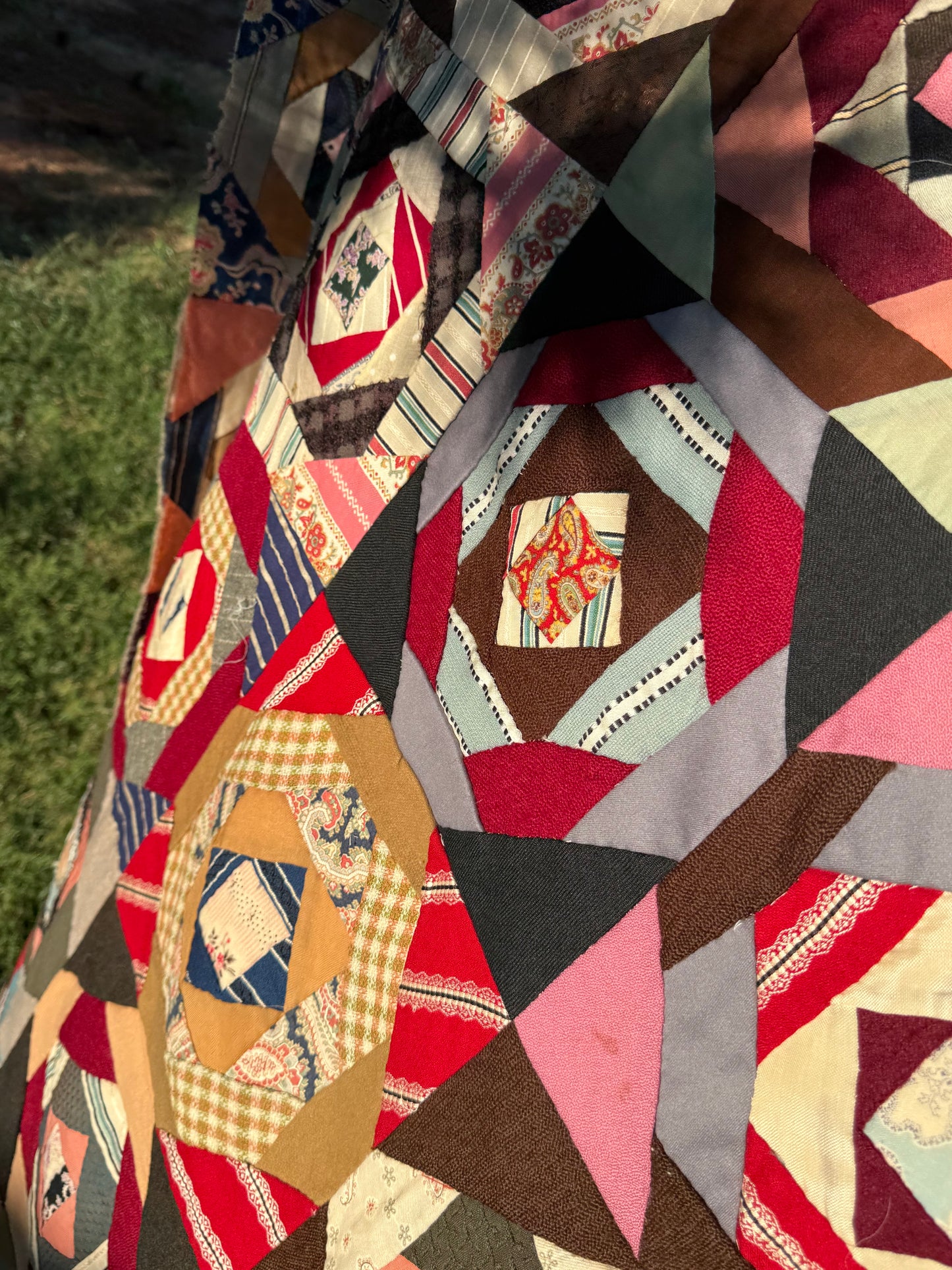 Scrappy Square in a Square Wools Top On Foundation