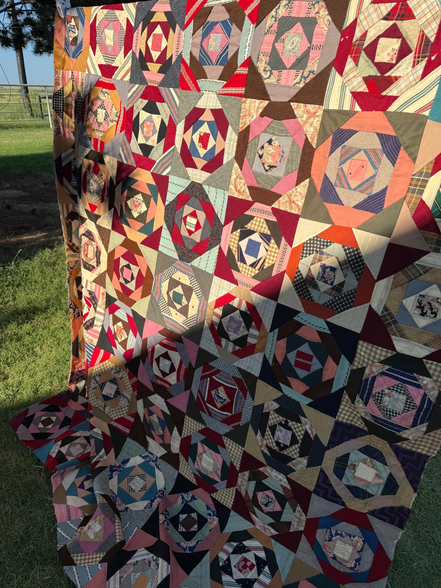Scrappy Square in a Square Wools Top On Foundation