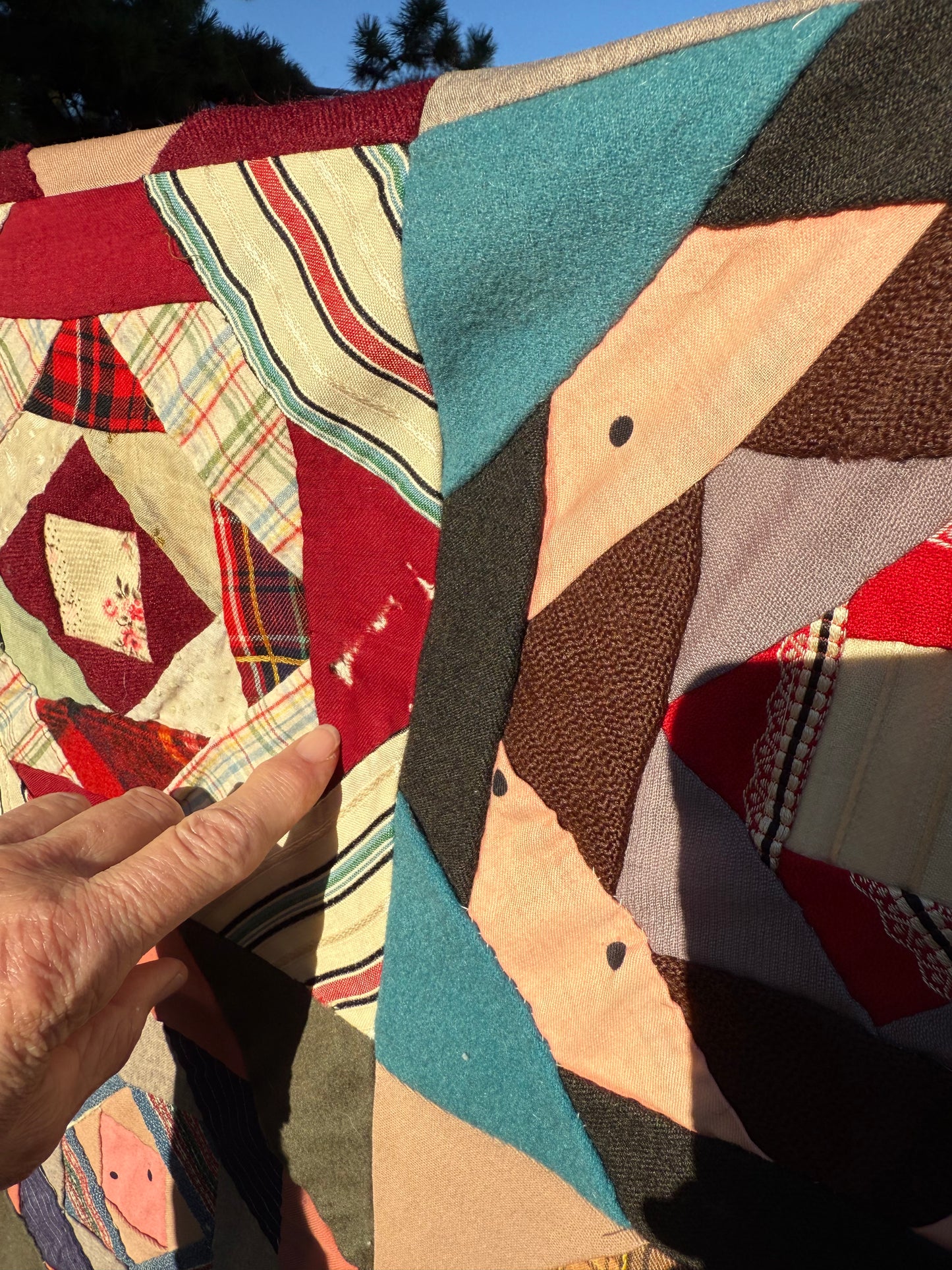 Scrappy Square in a Square Wools Top On Foundation