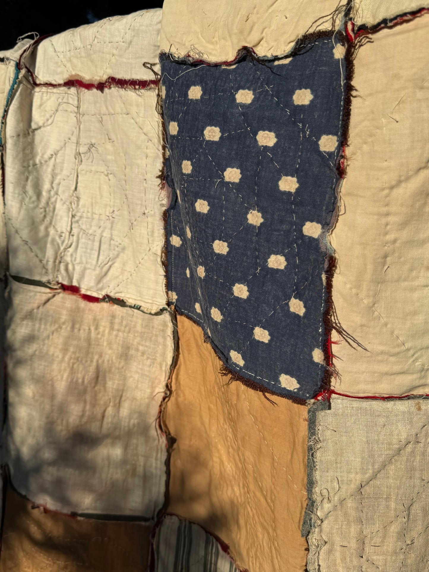 Scrappy Square in a Square Wools Top On Foundation