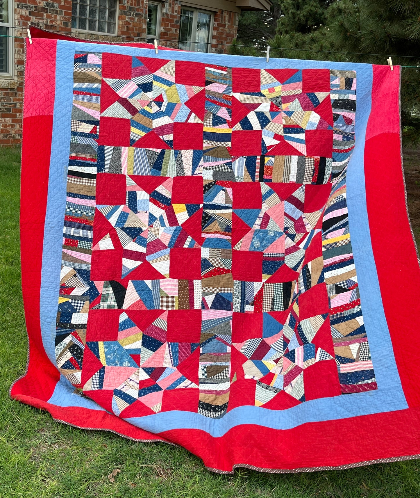String Stars with String Sashing Quilt