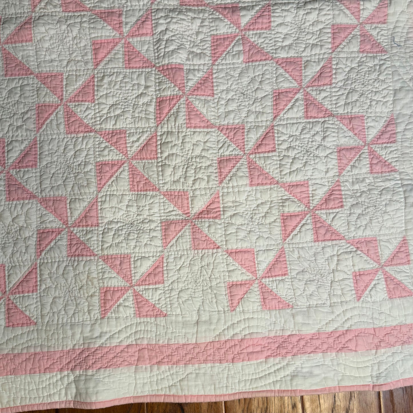Pinwheels Pinks Crib Quilt