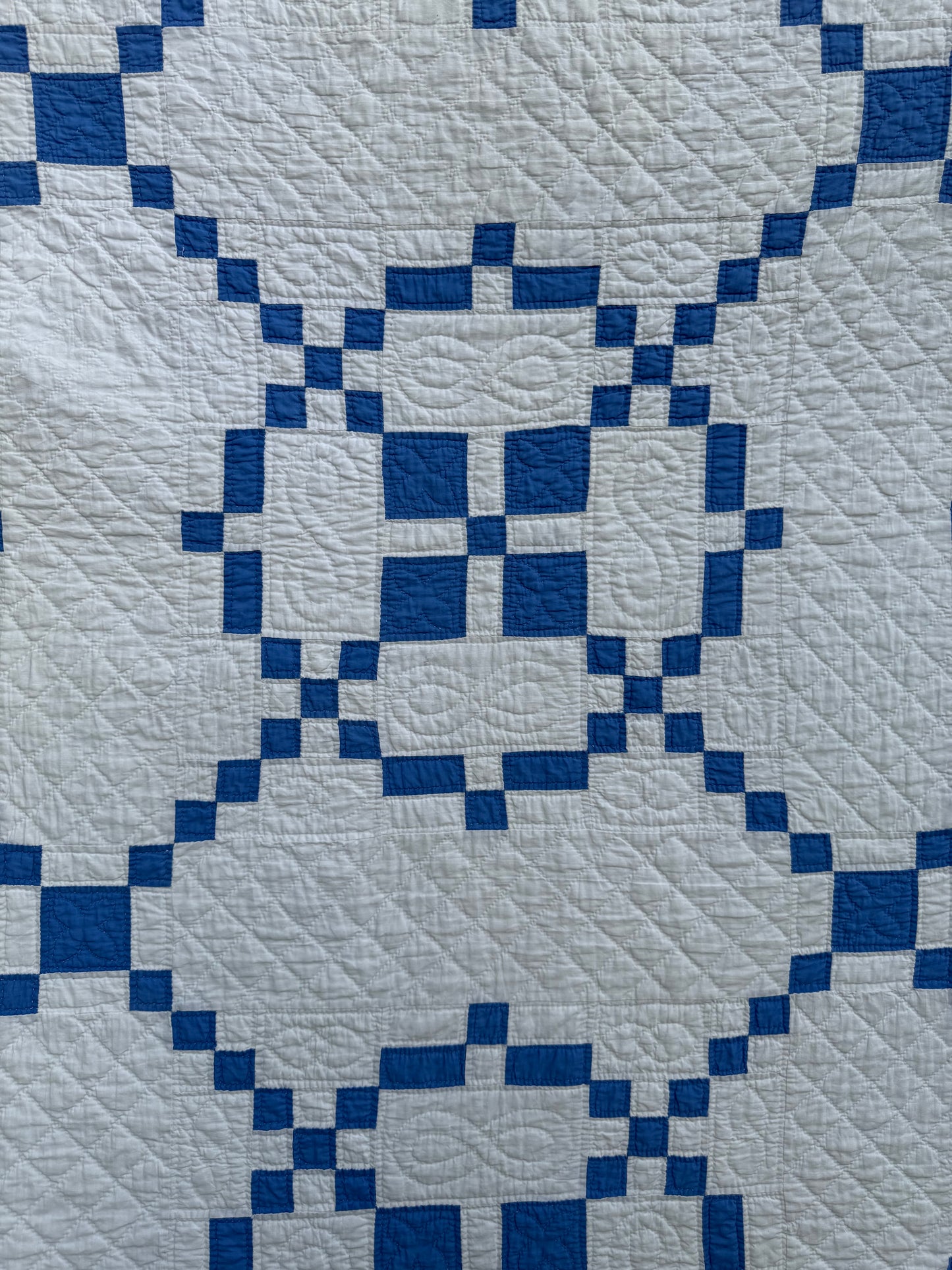 Blue And White Burgoyne Surrounded Quilt