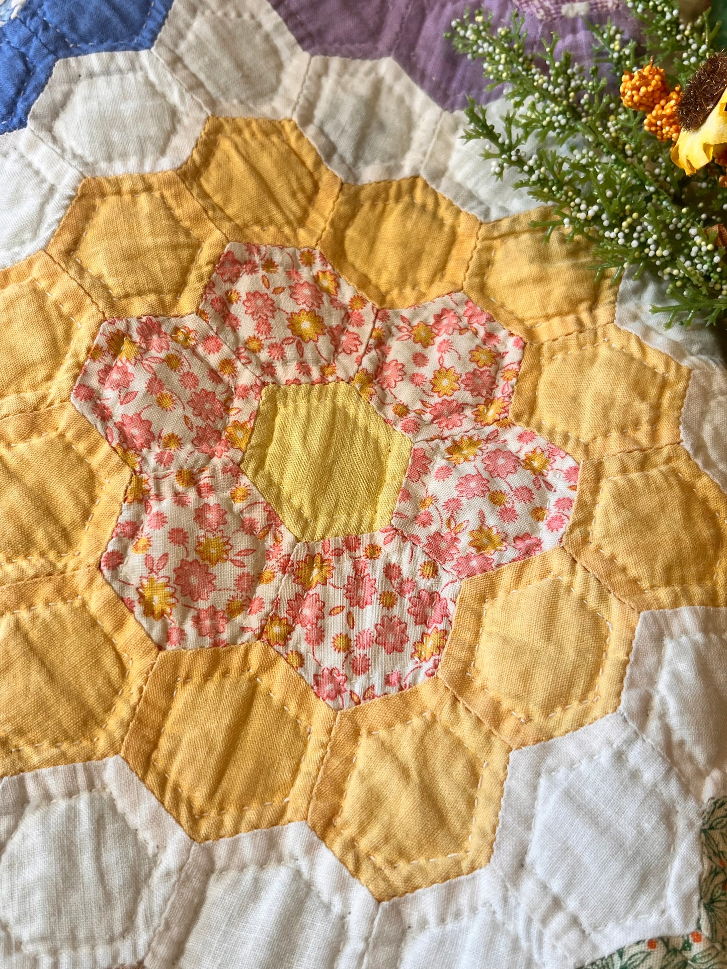 Sweet Flower Garden Quilt with Border
