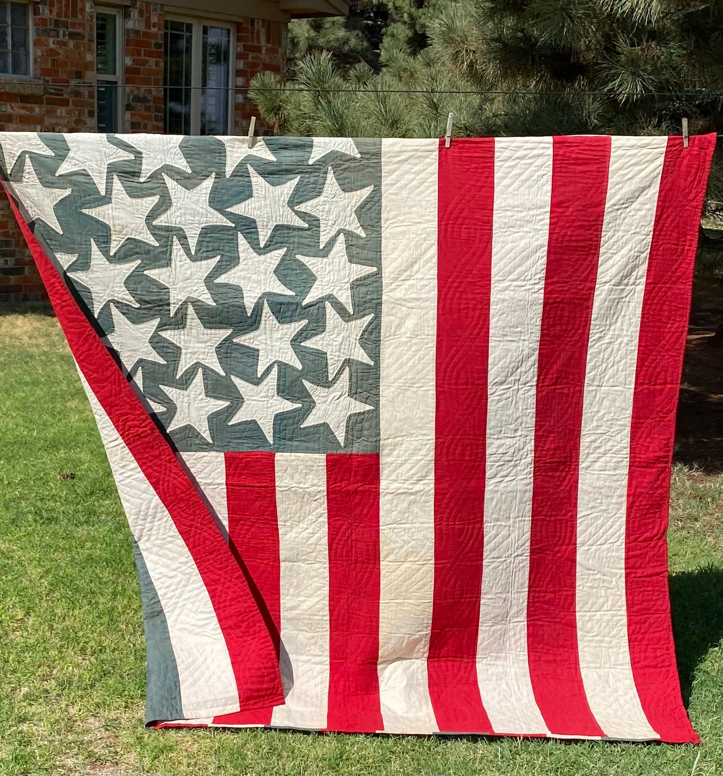 American Flag Quilt Stars and Bars