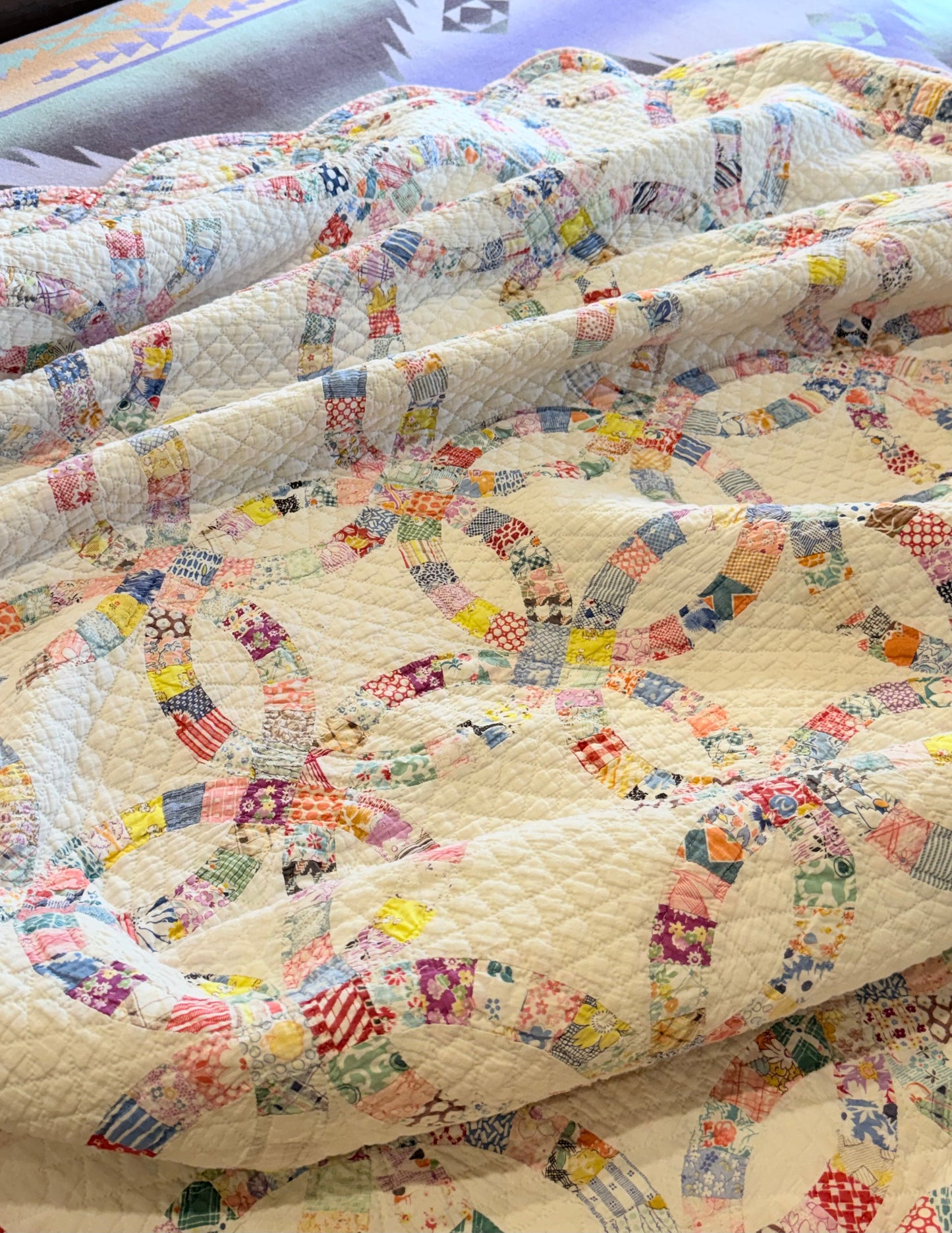 Small Scale Double Wedding Ring Quilt