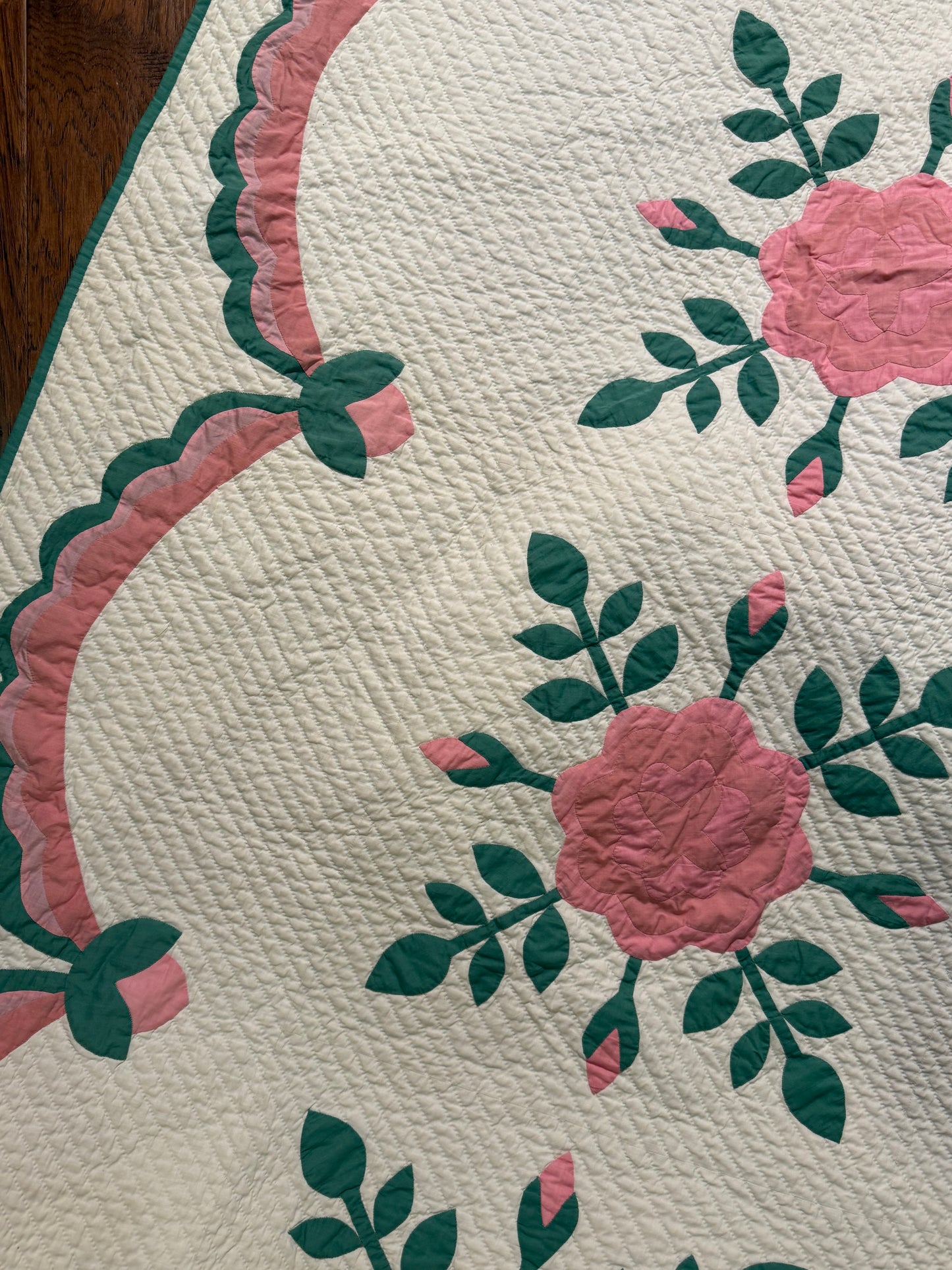Pink Rose Appliqué Quilt