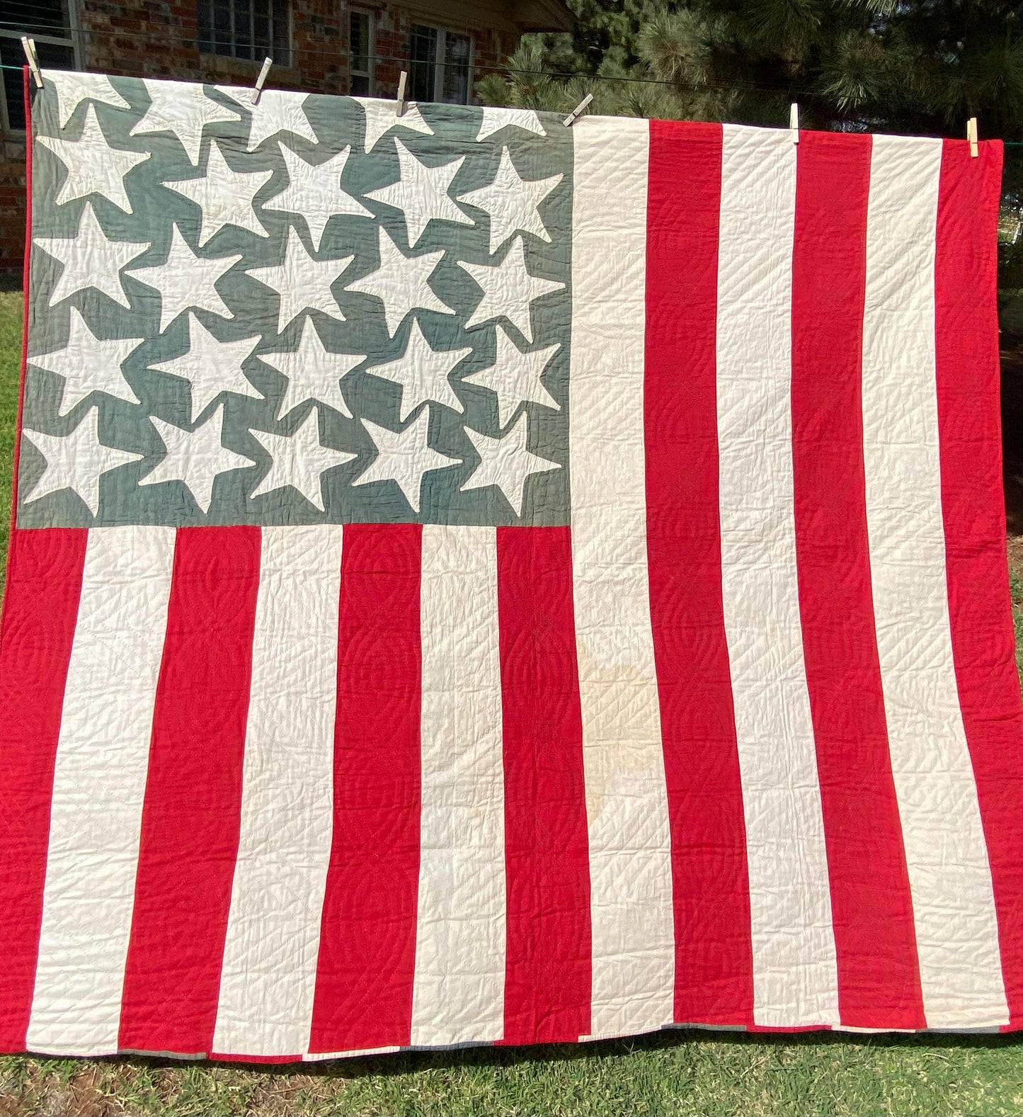 American Flag Quilt Stars and Bars