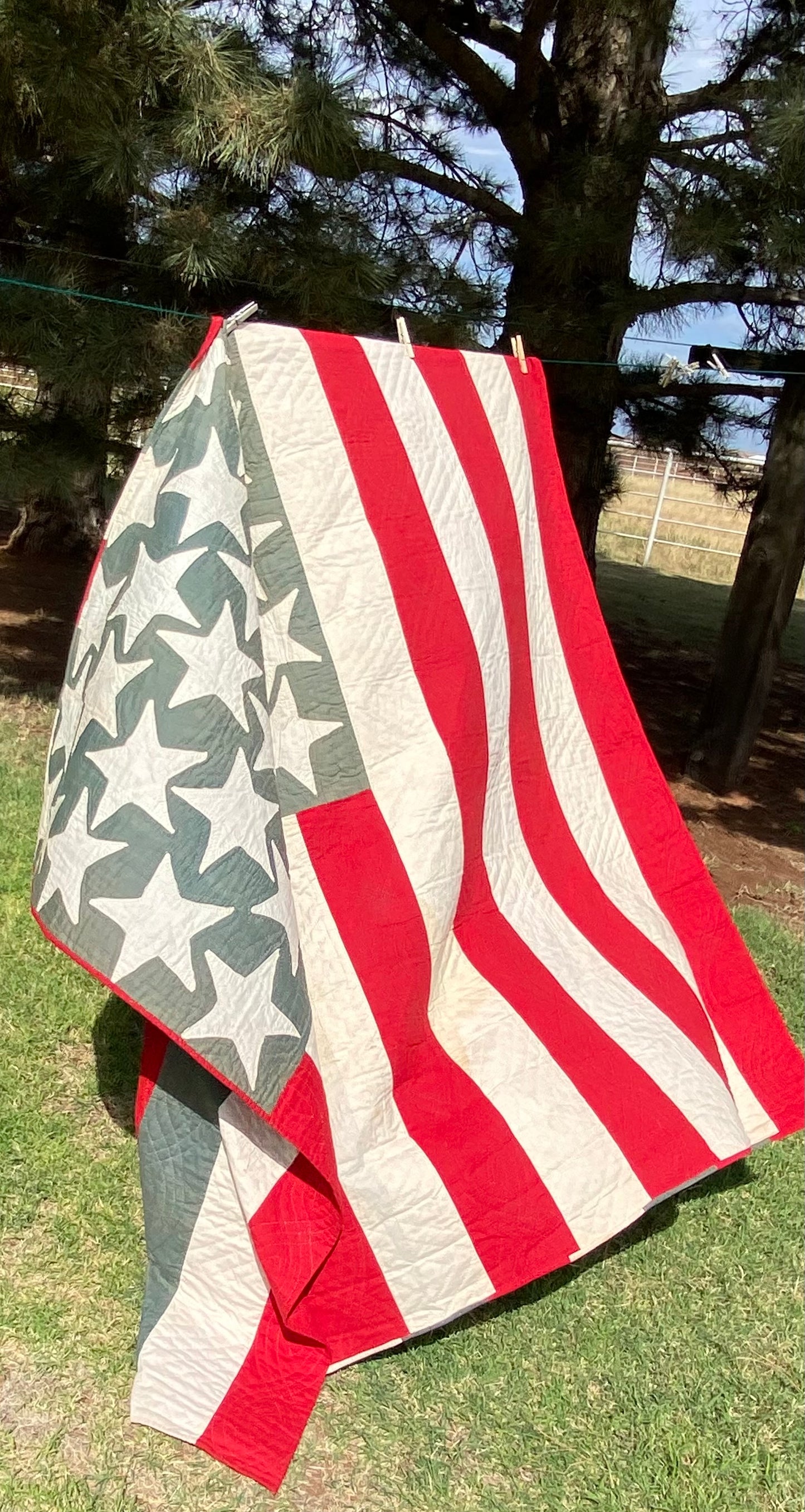 American Flag Quilt Stars and Bars