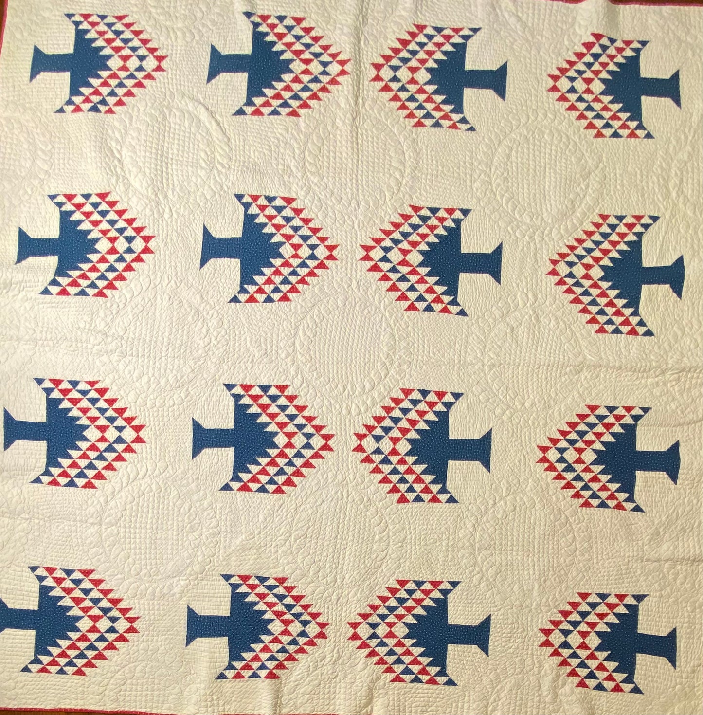 Red White and Blue Tree of Life Quilt -Sold