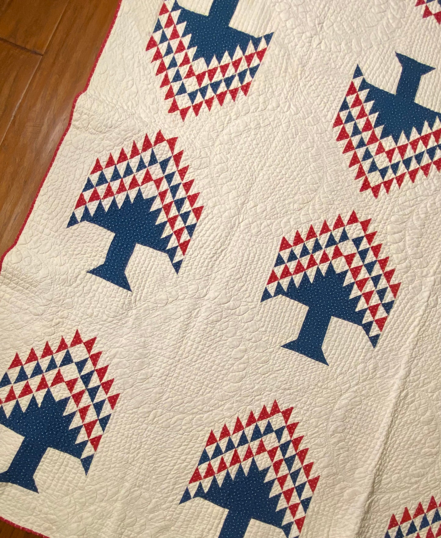 Red White and Blue Tree of Life Quilt -Sold