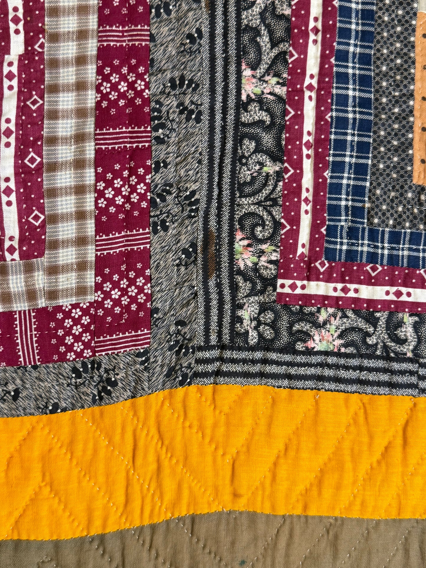Log Cabin Sunshine and Shadows Quilt
