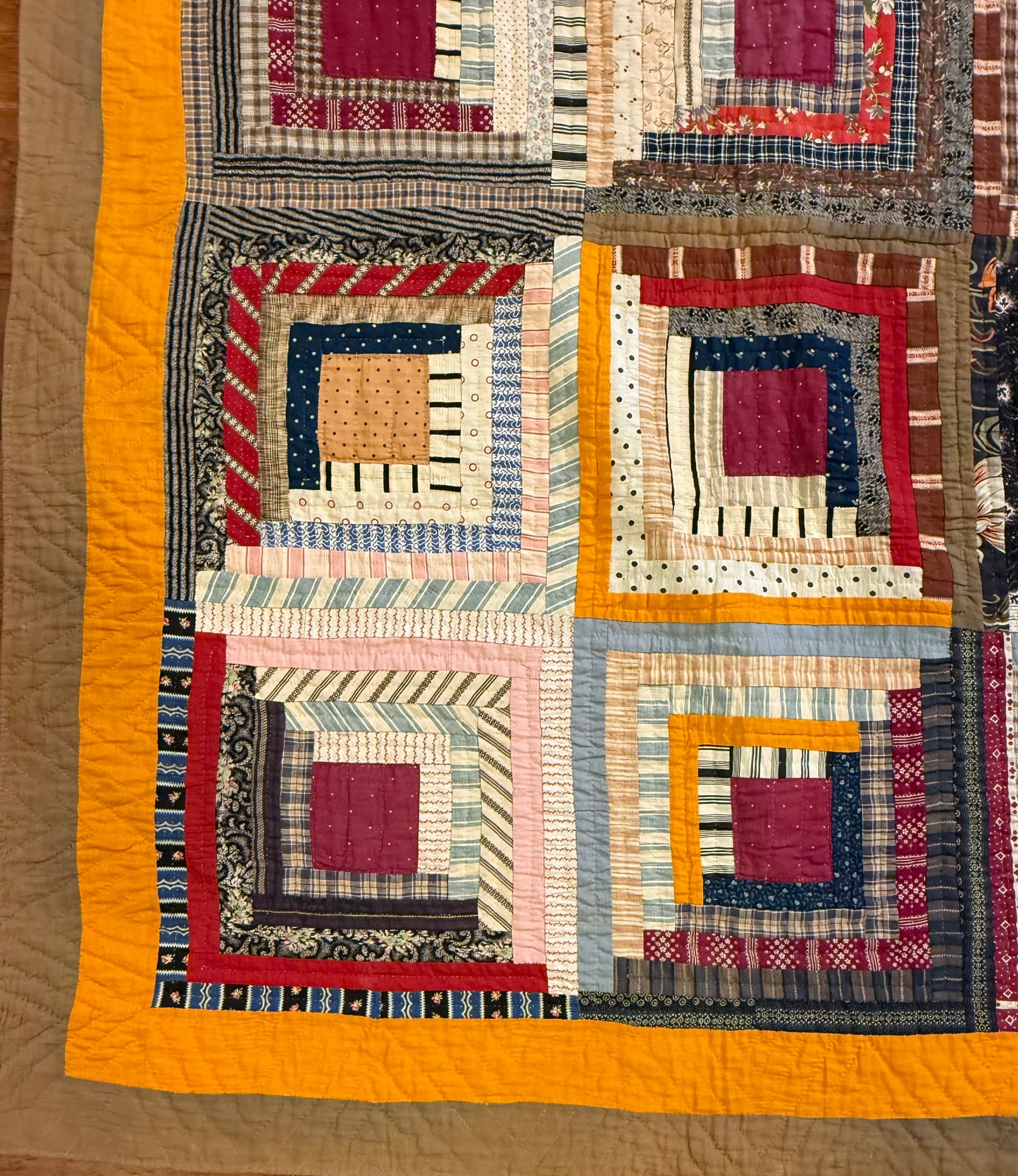 Log Cabin Sunshine and Shadows Quilt