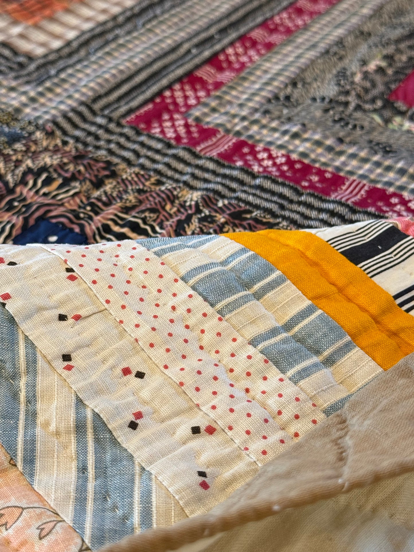 Log Cabin Sunshine and Shadows Quilt
