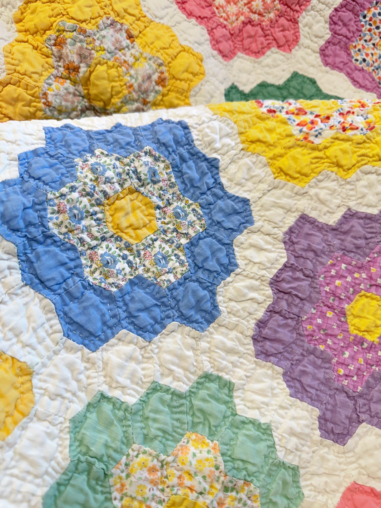 Colorful Rainbow Flower Garden Quilt