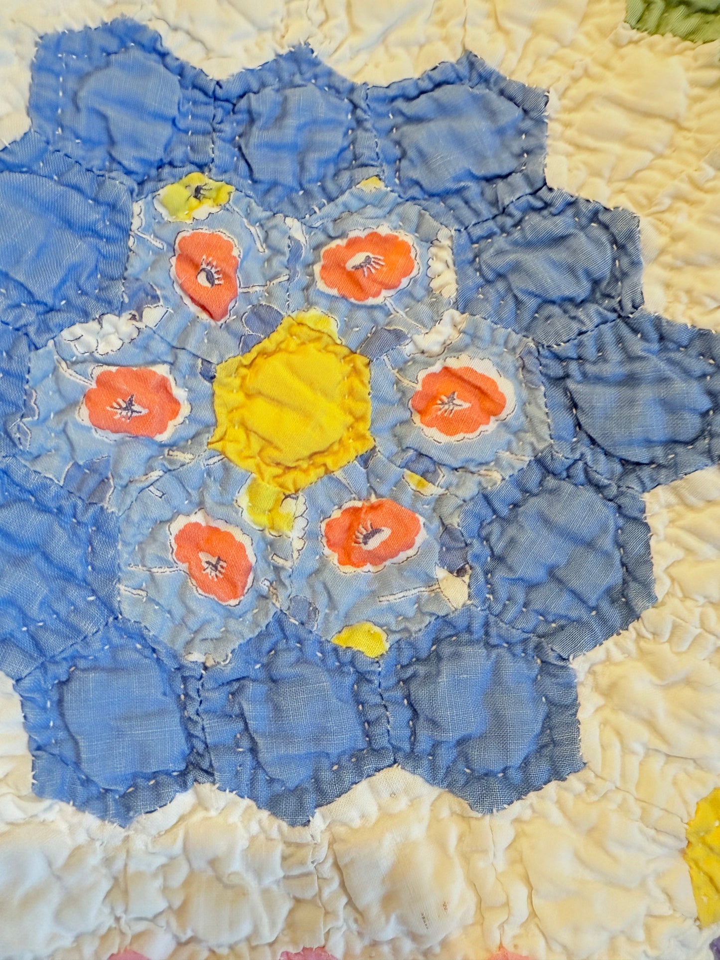 Colorful Rainbow Flower Garden Quilt
