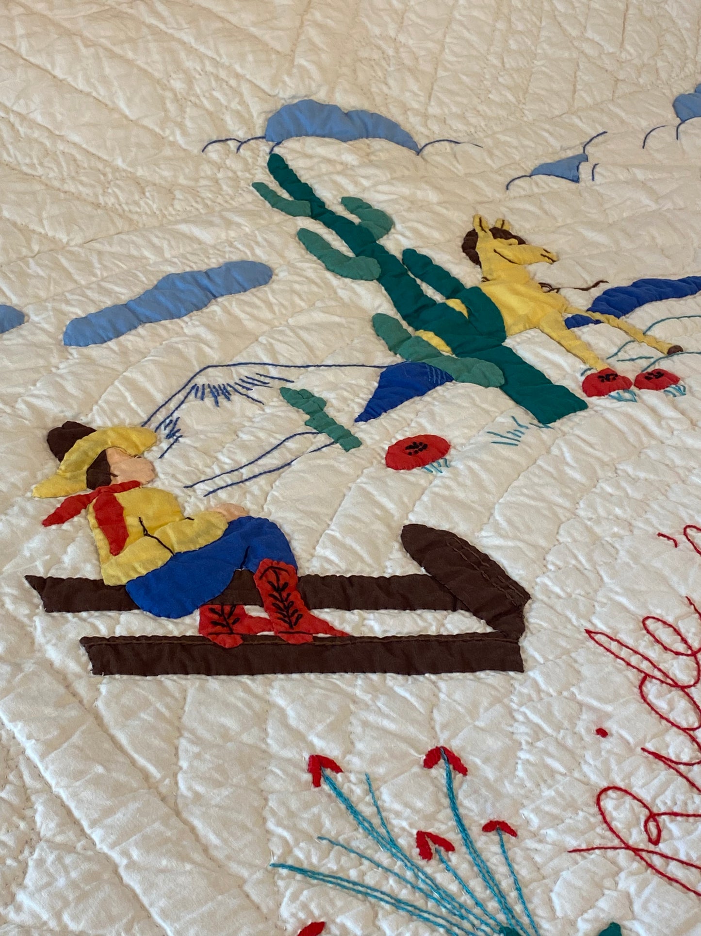 Ride em Cowboy Western Vintage Quilt