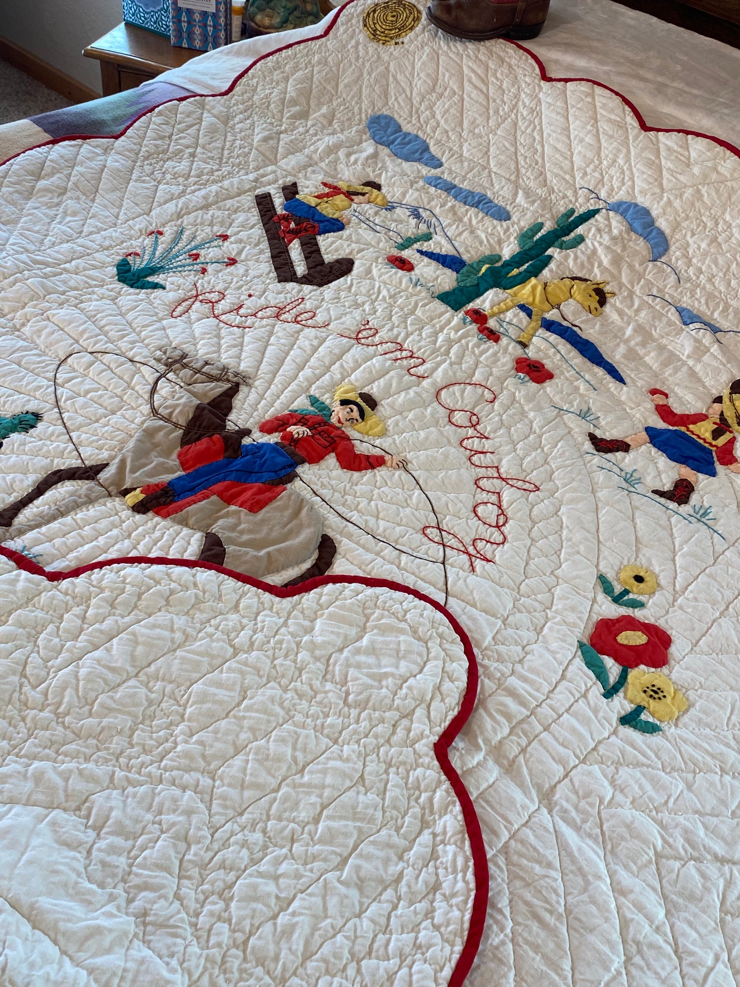 Ride em Cowboy Western Vintage Quilt