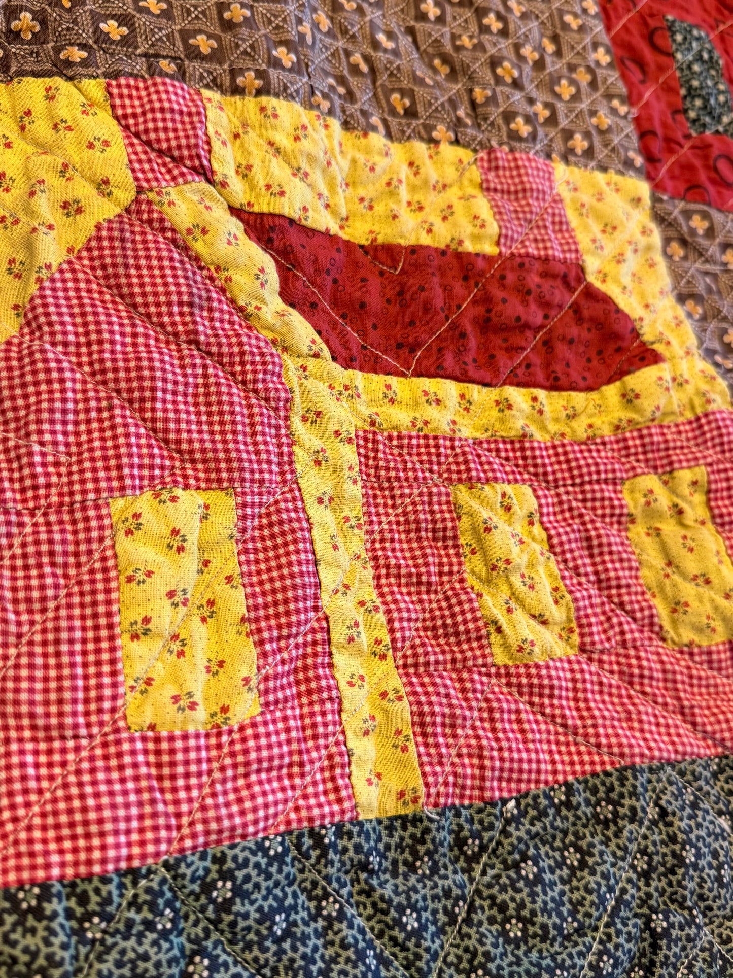 Americana Folk Art Schoolhouse Crib Quilt