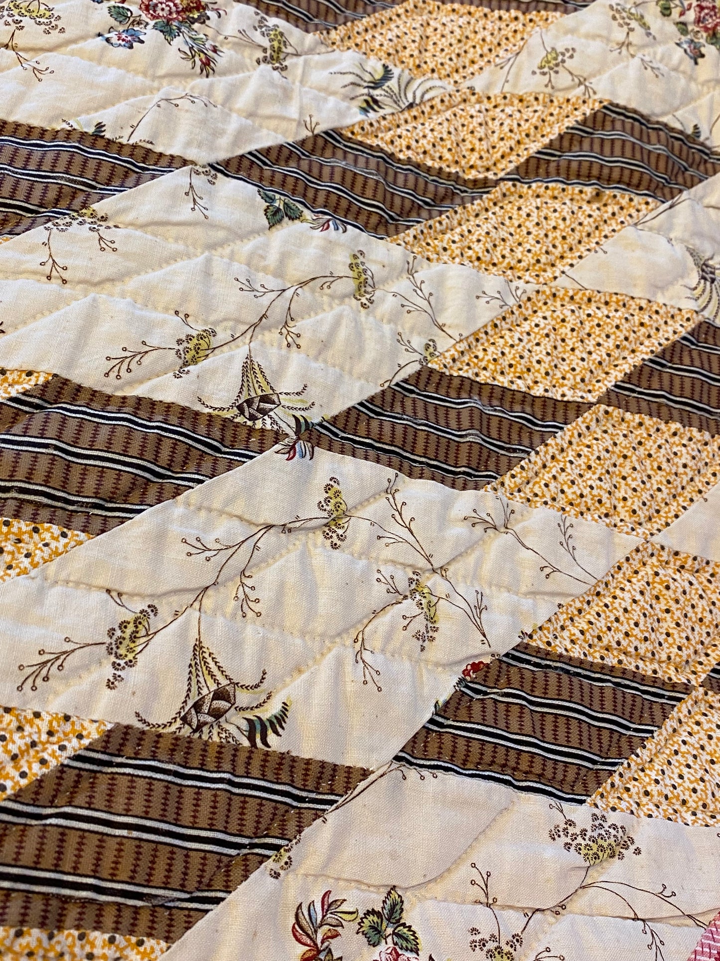 Early Diamonds Chintz Quilt